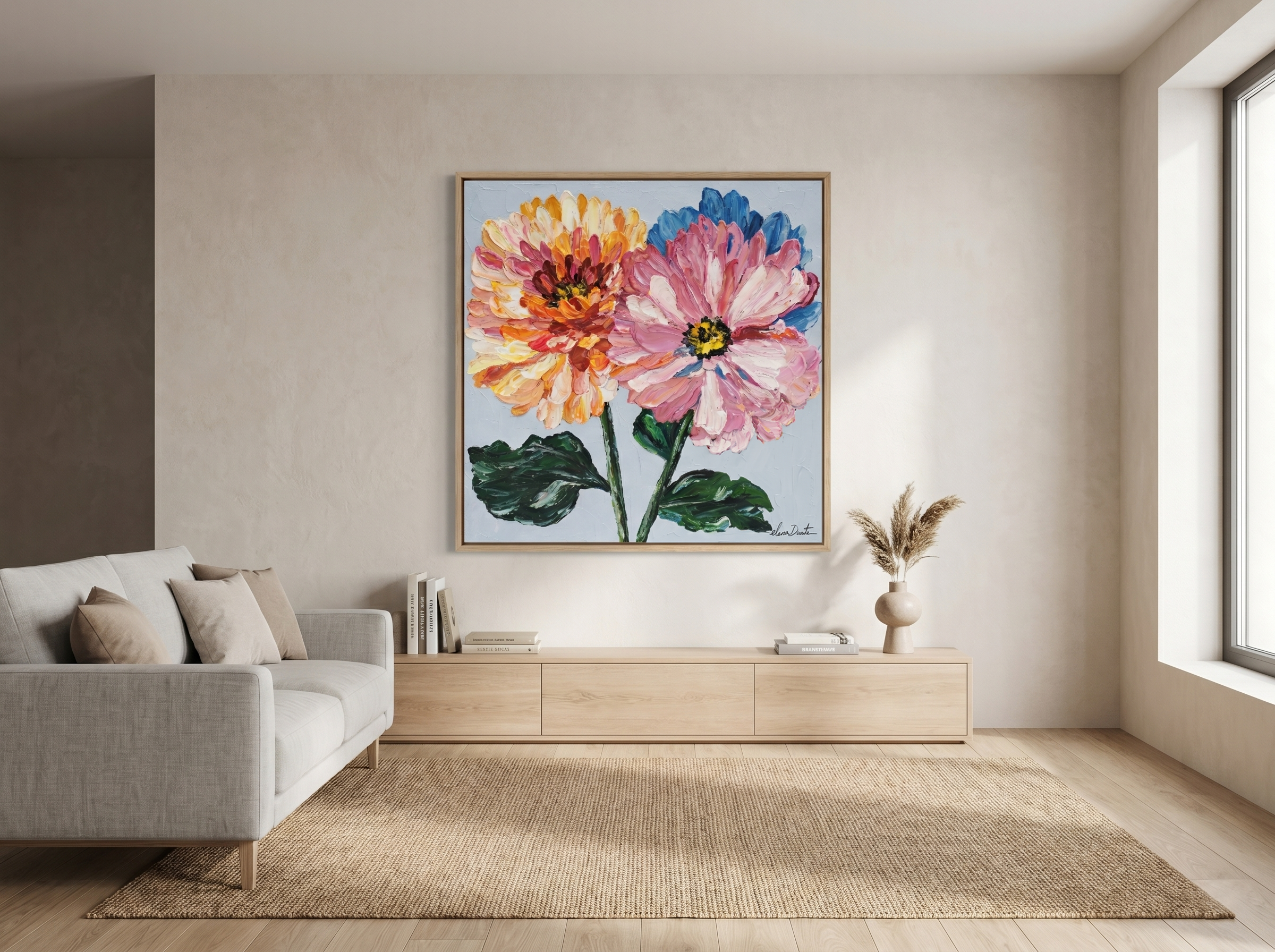 Radiant Duo – Original Impasto Painting by Elena Duarte