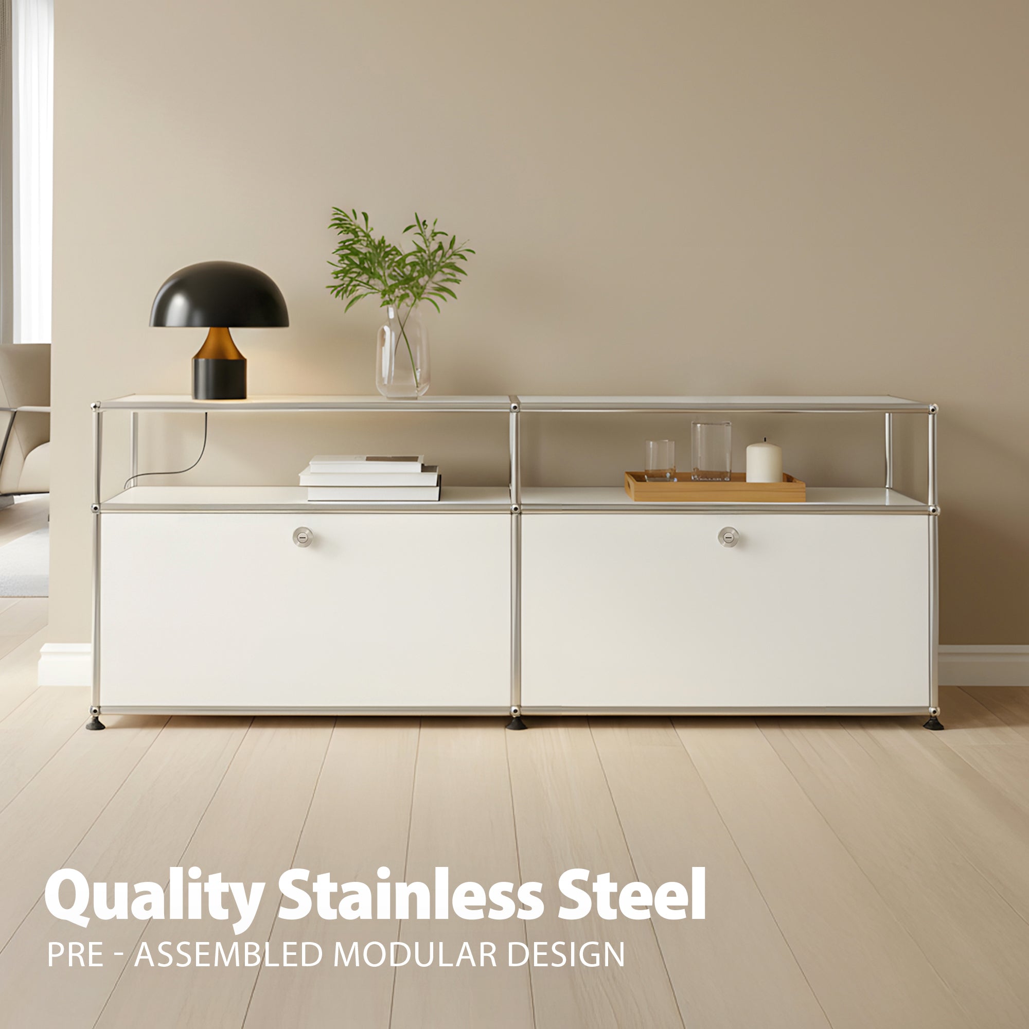 Fredericia Cabinet Stainless Steel | Dual-Module Modular Sideboard