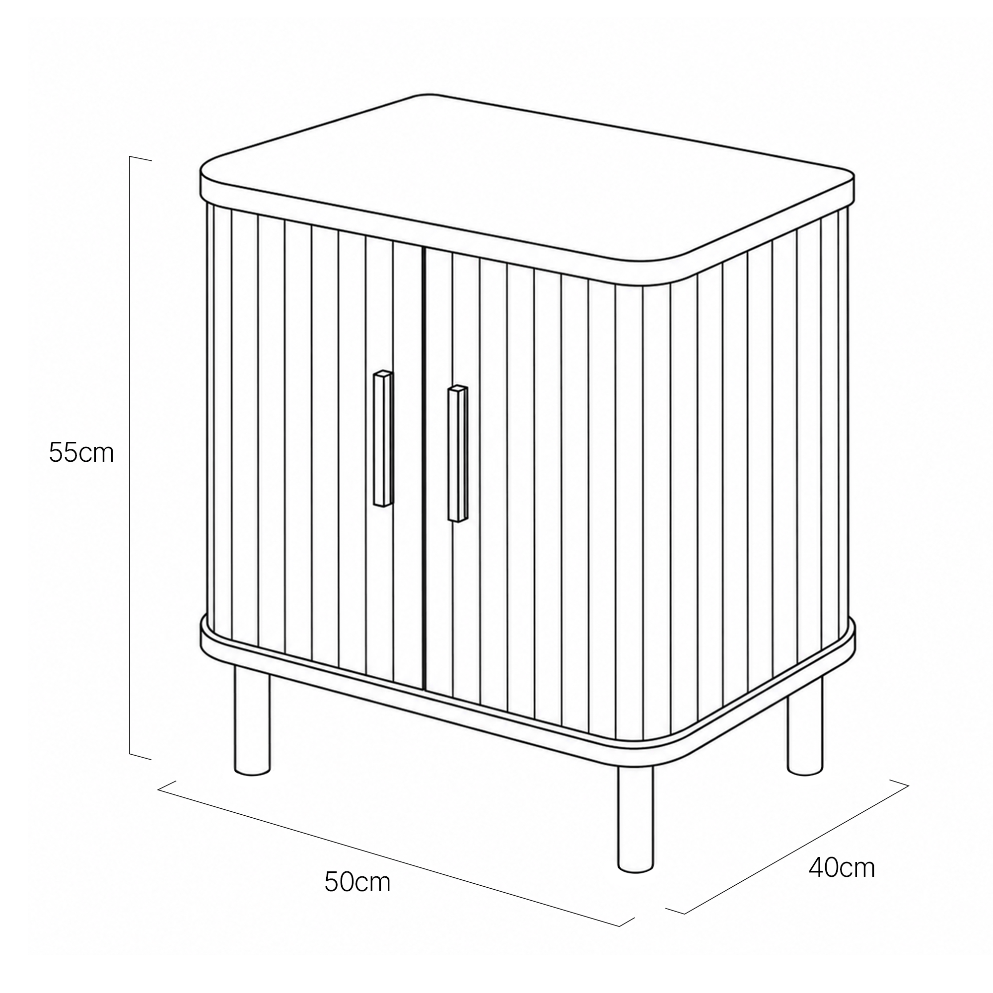 Hillerød Fluted Bedside Table