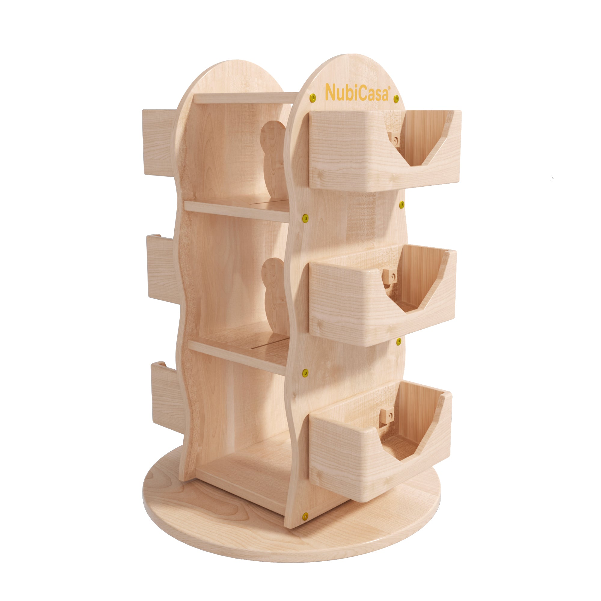 Hornsgatan Revolving Solid Rubber Wood Bookshelf