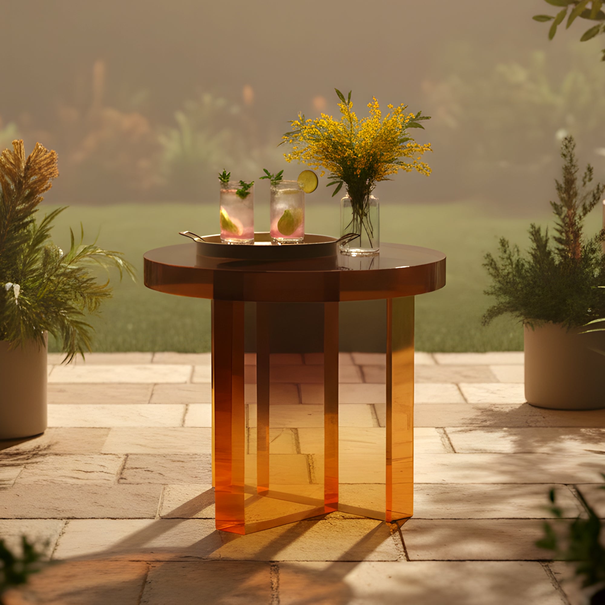 Holstebro Round Acrylic Side Table