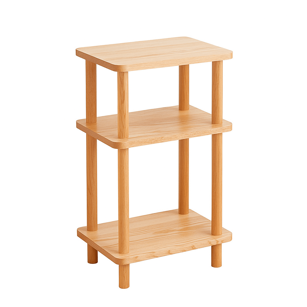 Ribe 3 Tier Solid Oak Tall Display Rack