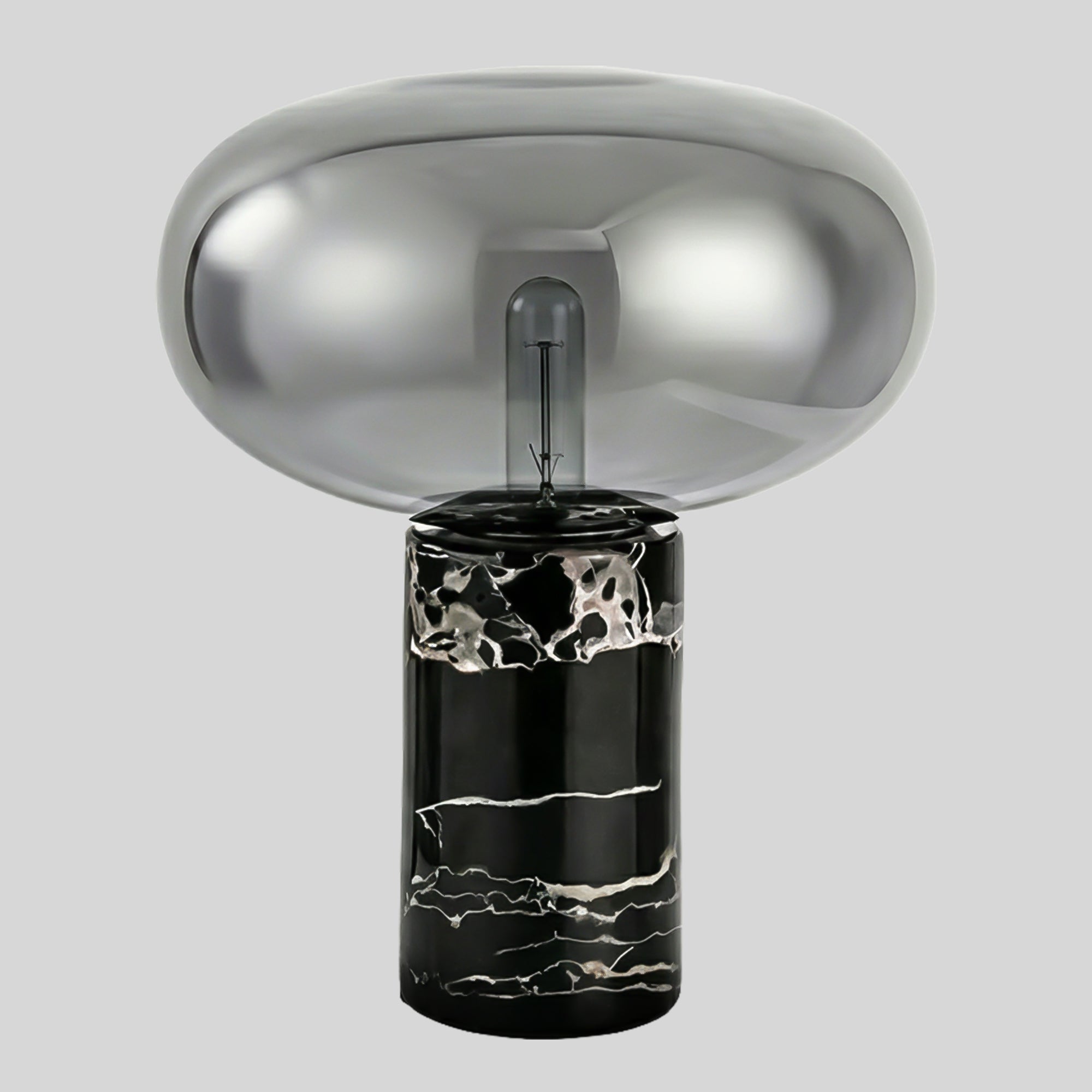 Kirkegata Smoked Glass Table Lamp - Black Grey