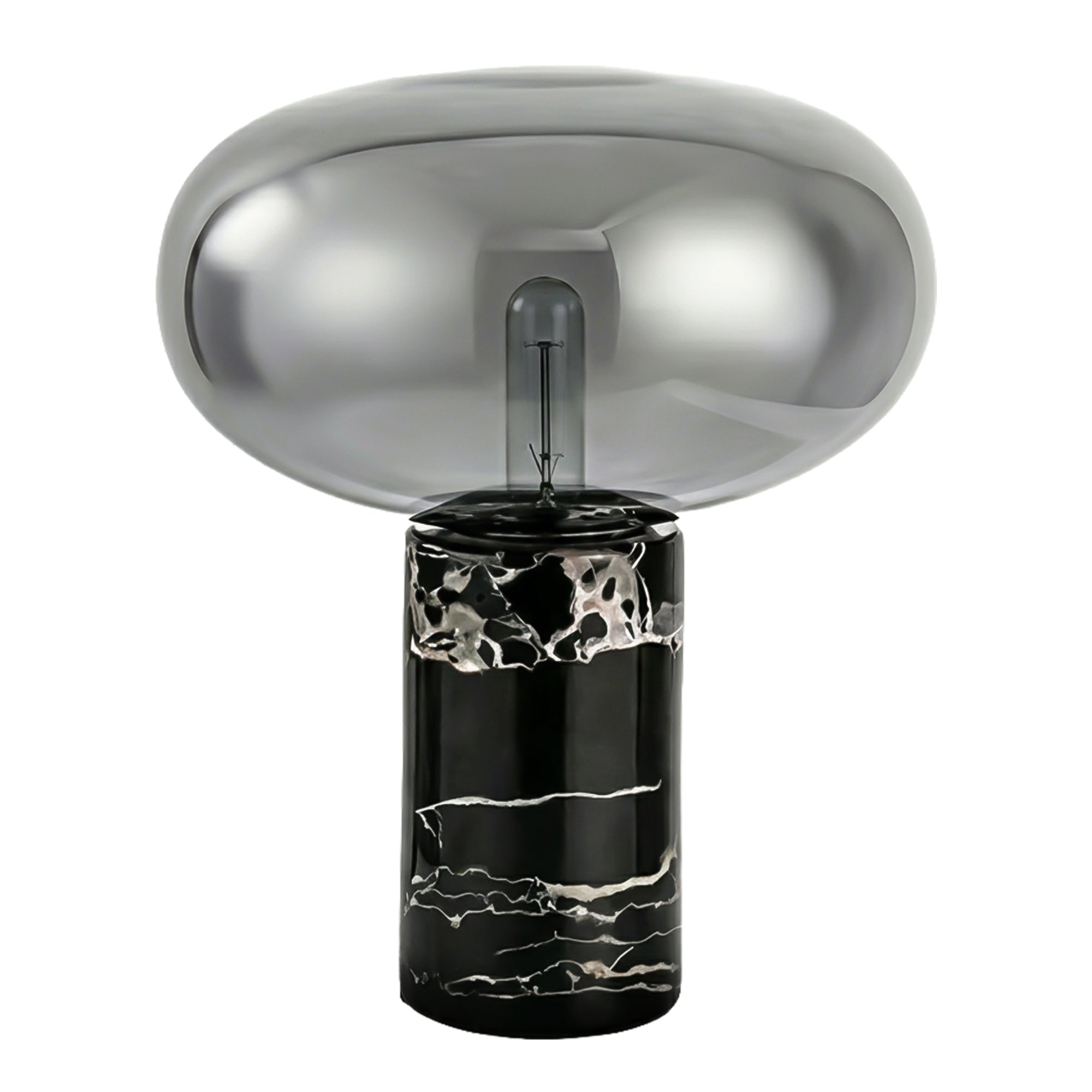 Kirkegata Smoked Glass Table Lamp - Black Grey