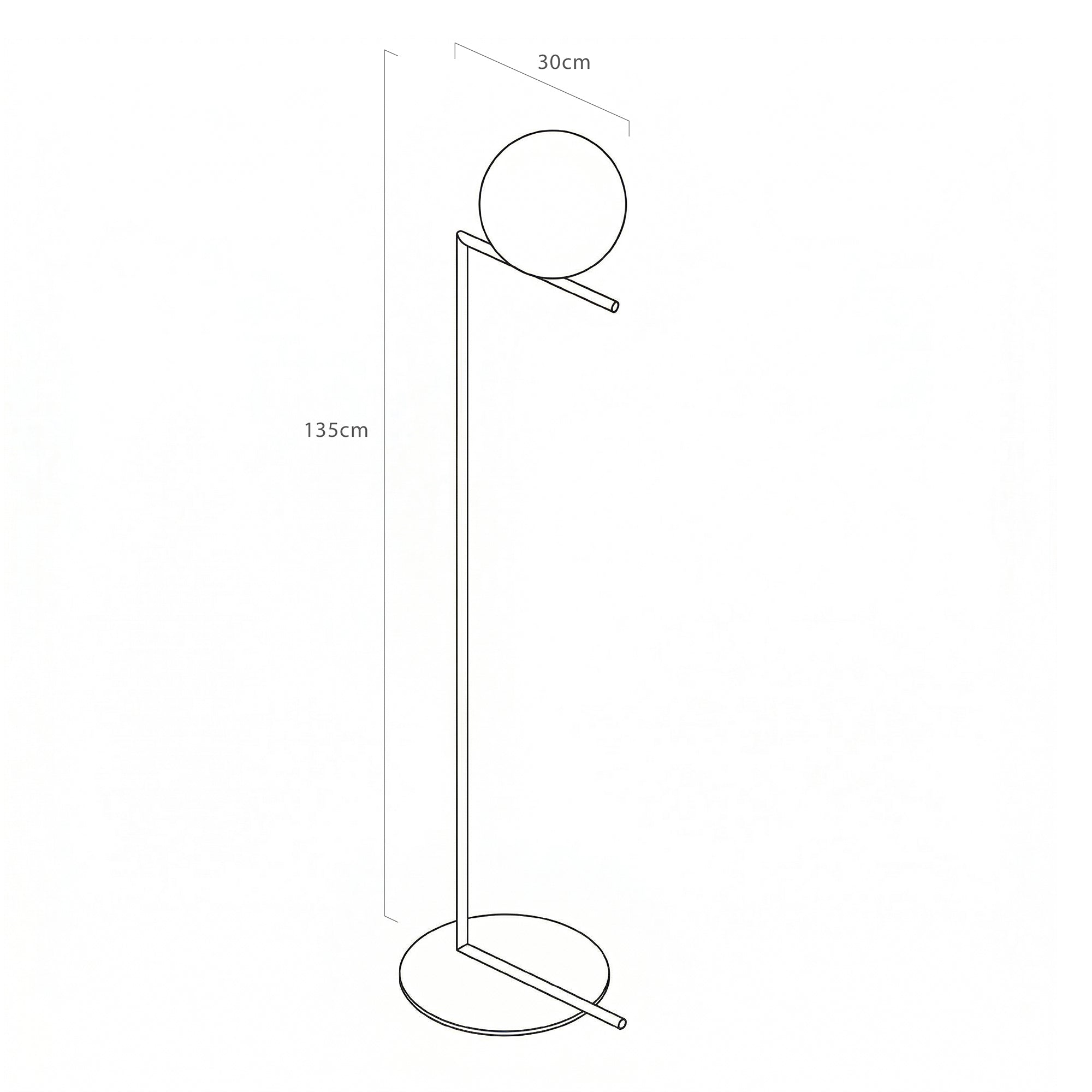 Lillesand Modern Glass Globe Floor Lamp