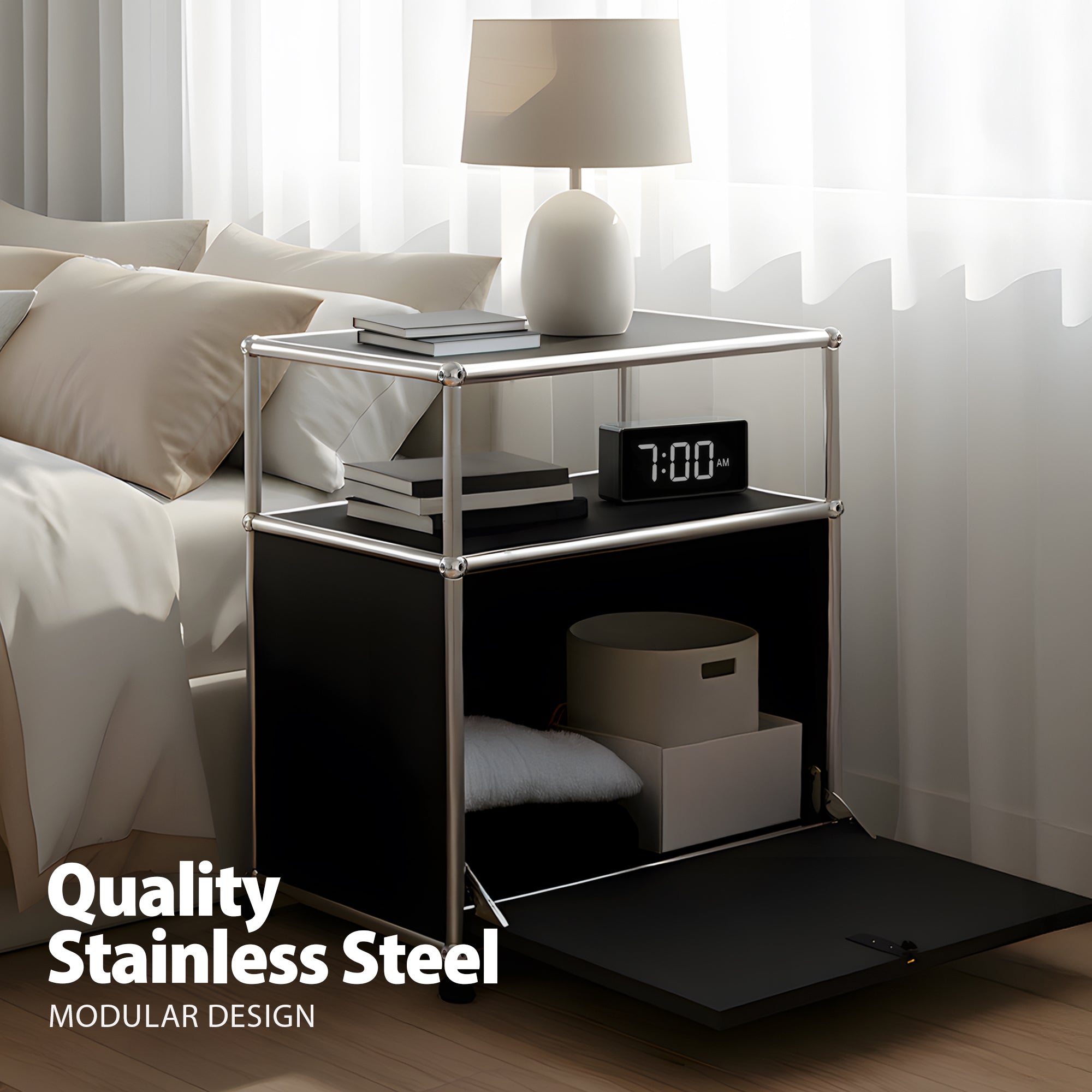 Rødovre Stainless Steel Bedside Table