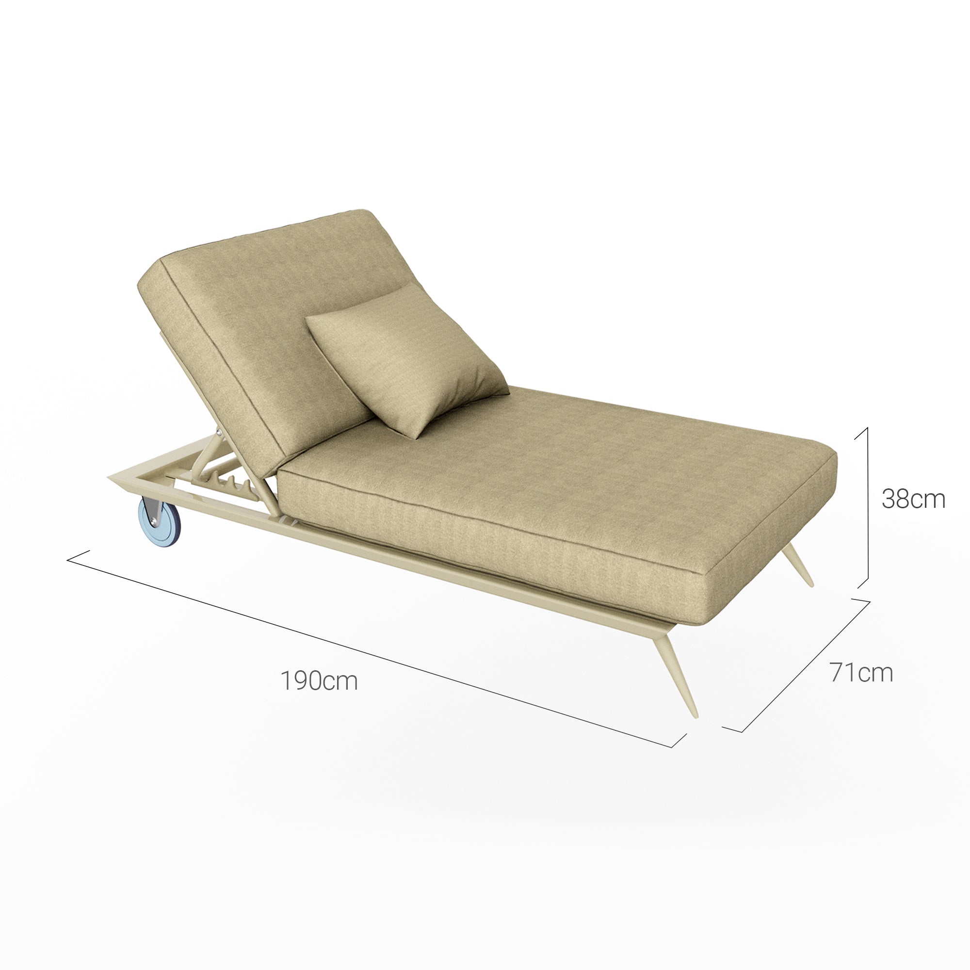 Södra Vägen Single Light Brown Reclining Sun Lounger