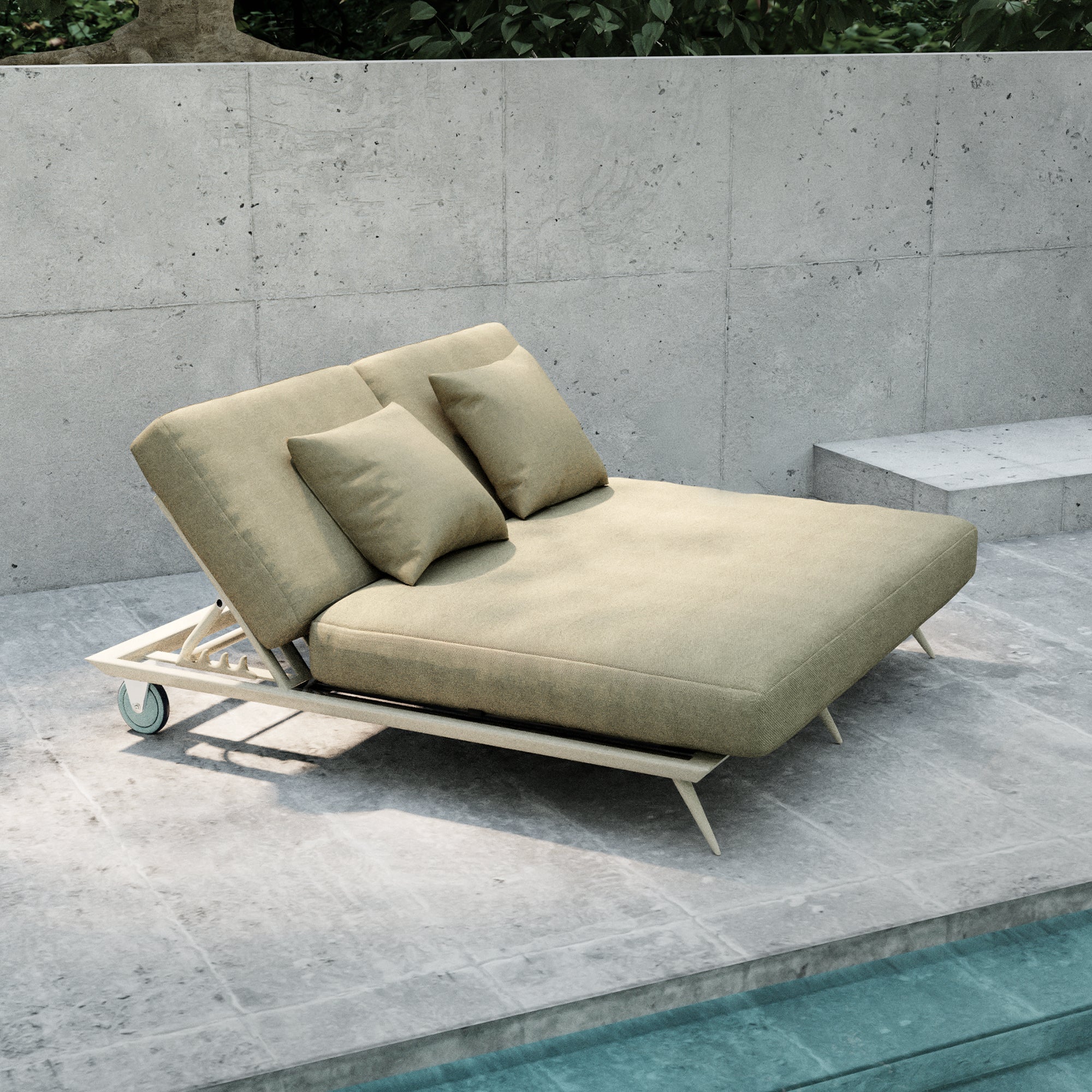 Strandvägen Double Light Brown Reclining Sun Lounger