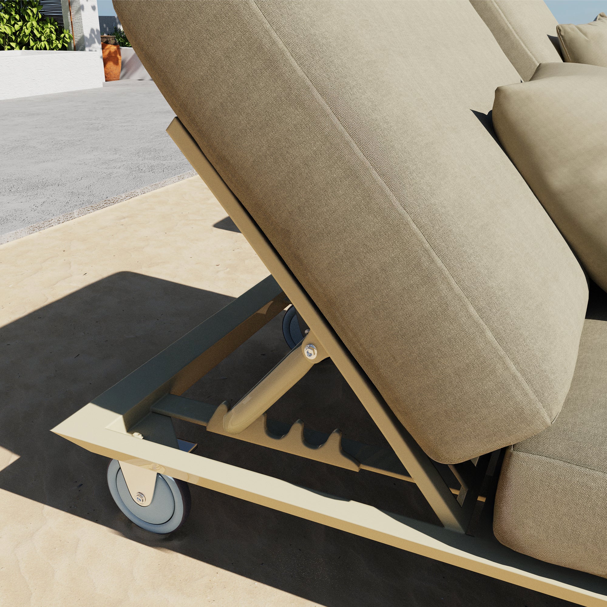 Strandvägen Double Light Brown Reclining Sun Lounger