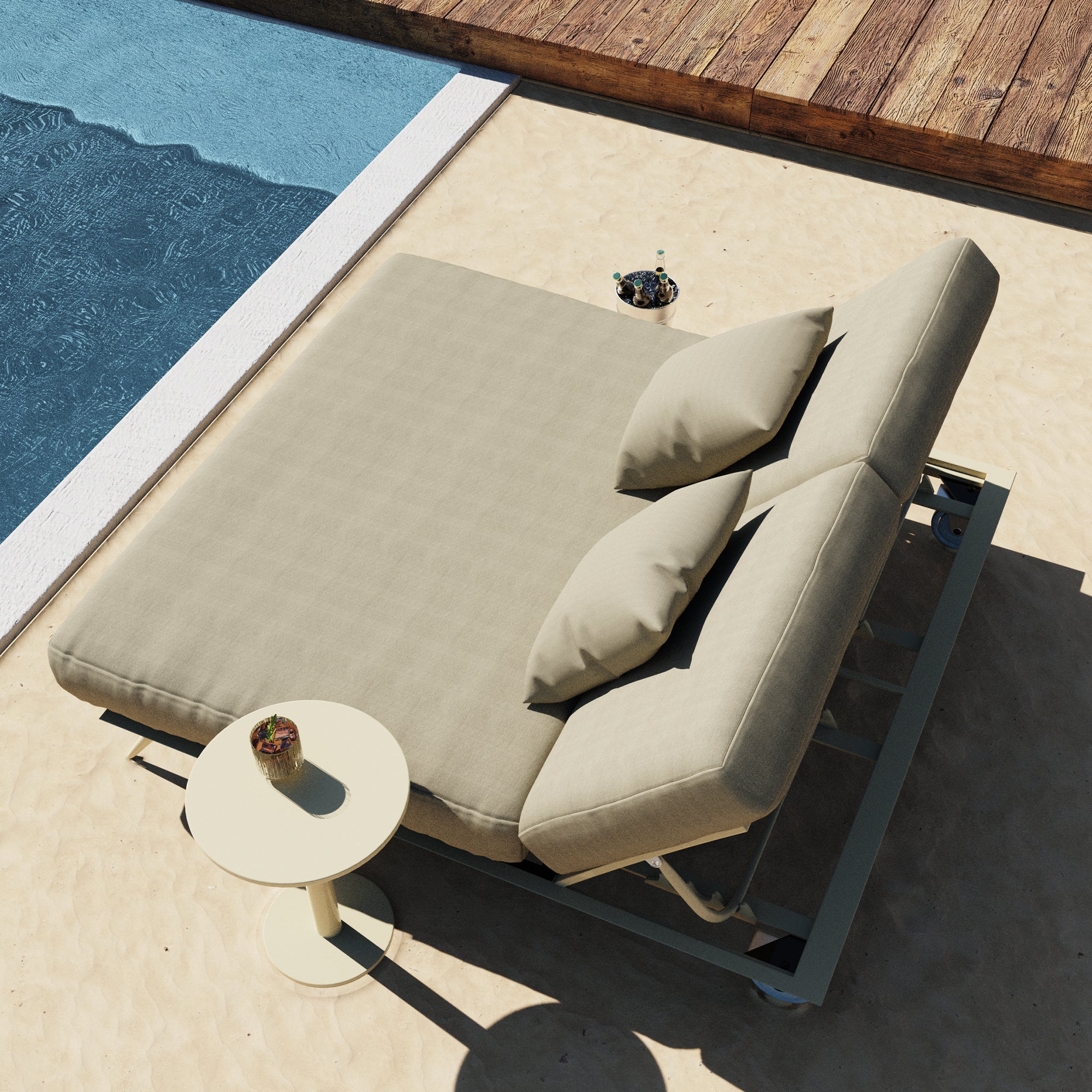 Strandvägen Double Light Brown Reclining Sun Lounger