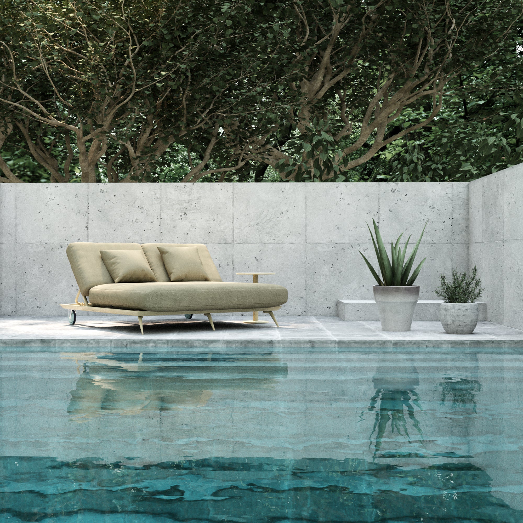 Strandvägen Double Light Brown Reclining Sun Lounger