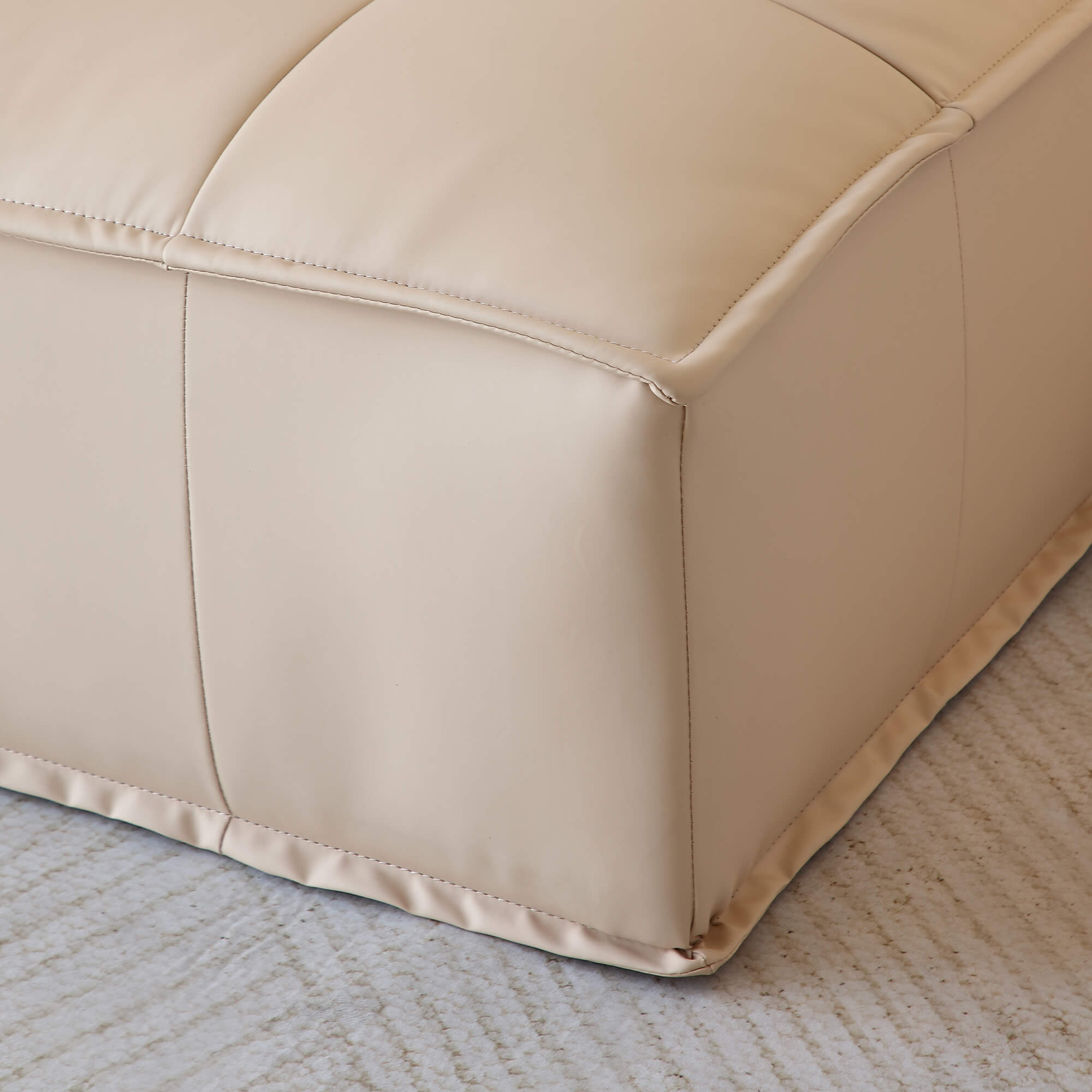 Stava Large Modular Tofu Sofa Beige