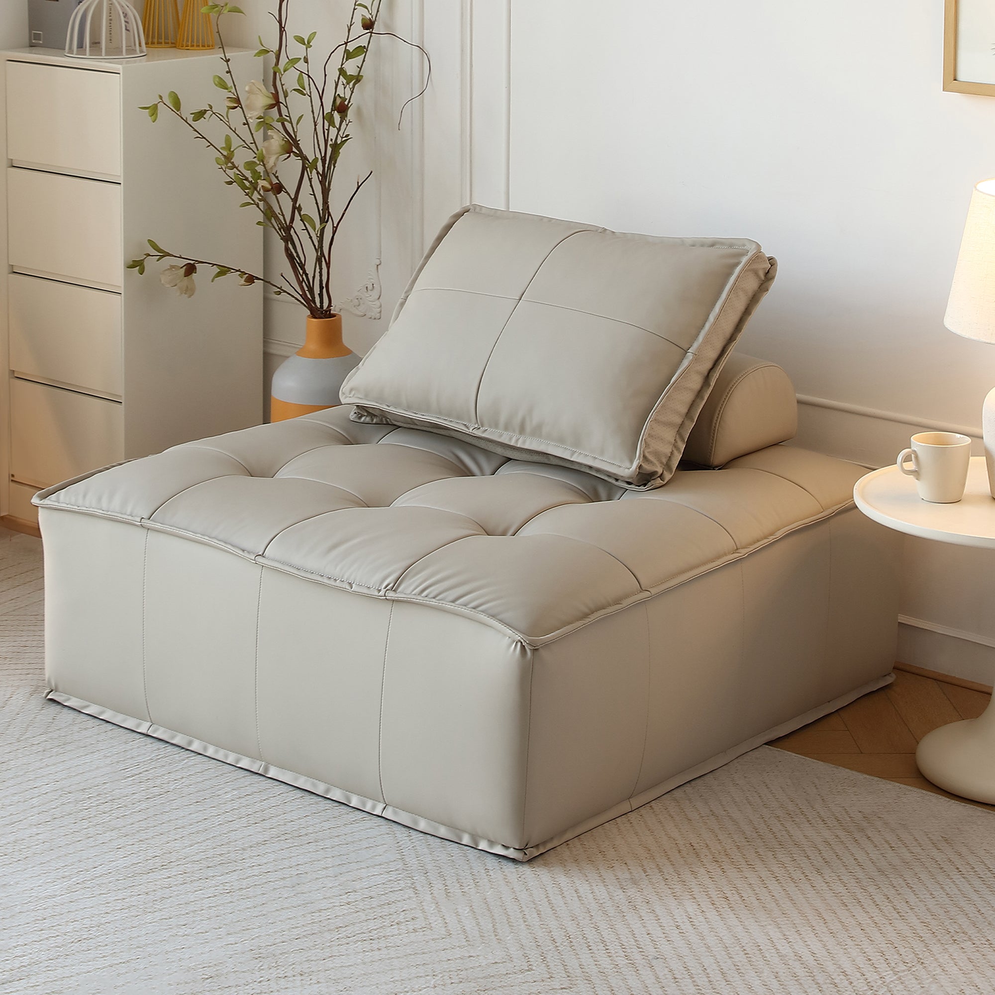 Stava Large Modular Tofu Sofa Grey