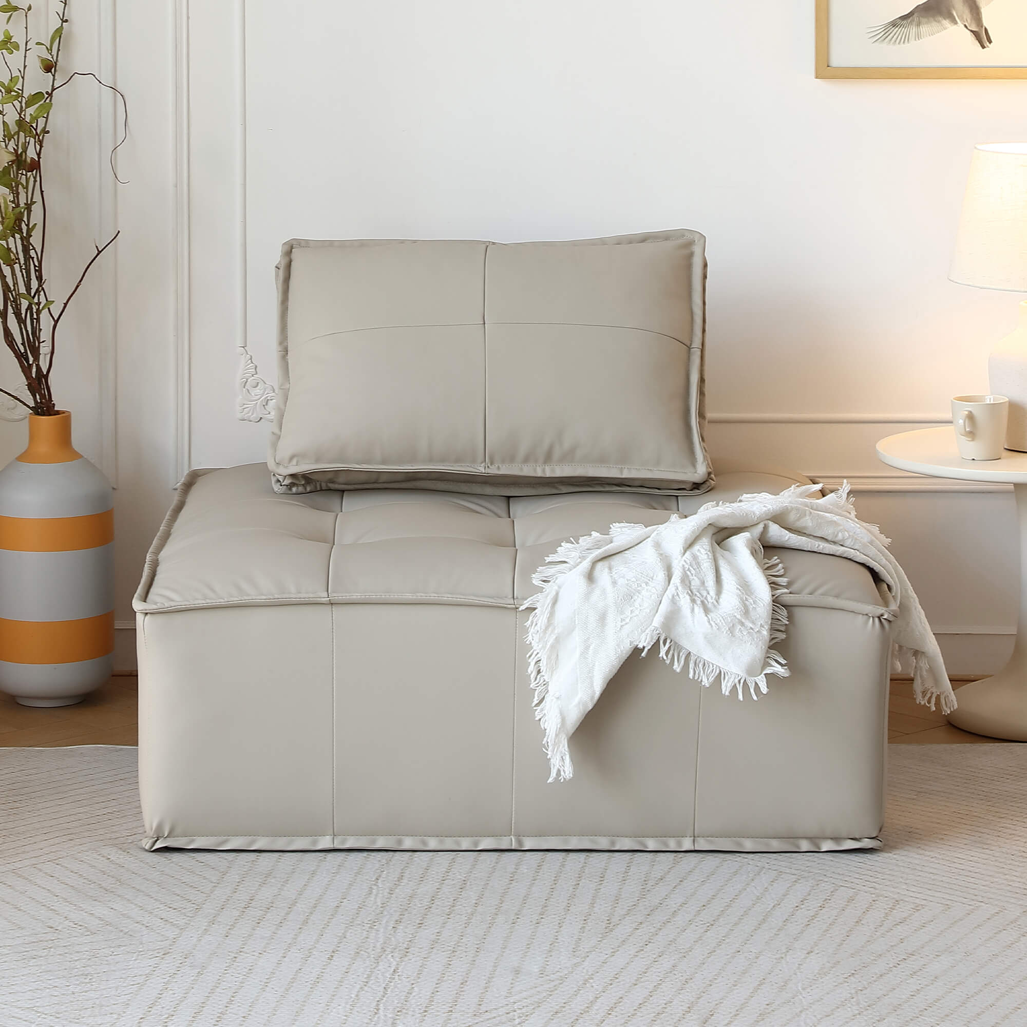 Stava Large Modular Tofu Sofa Grey