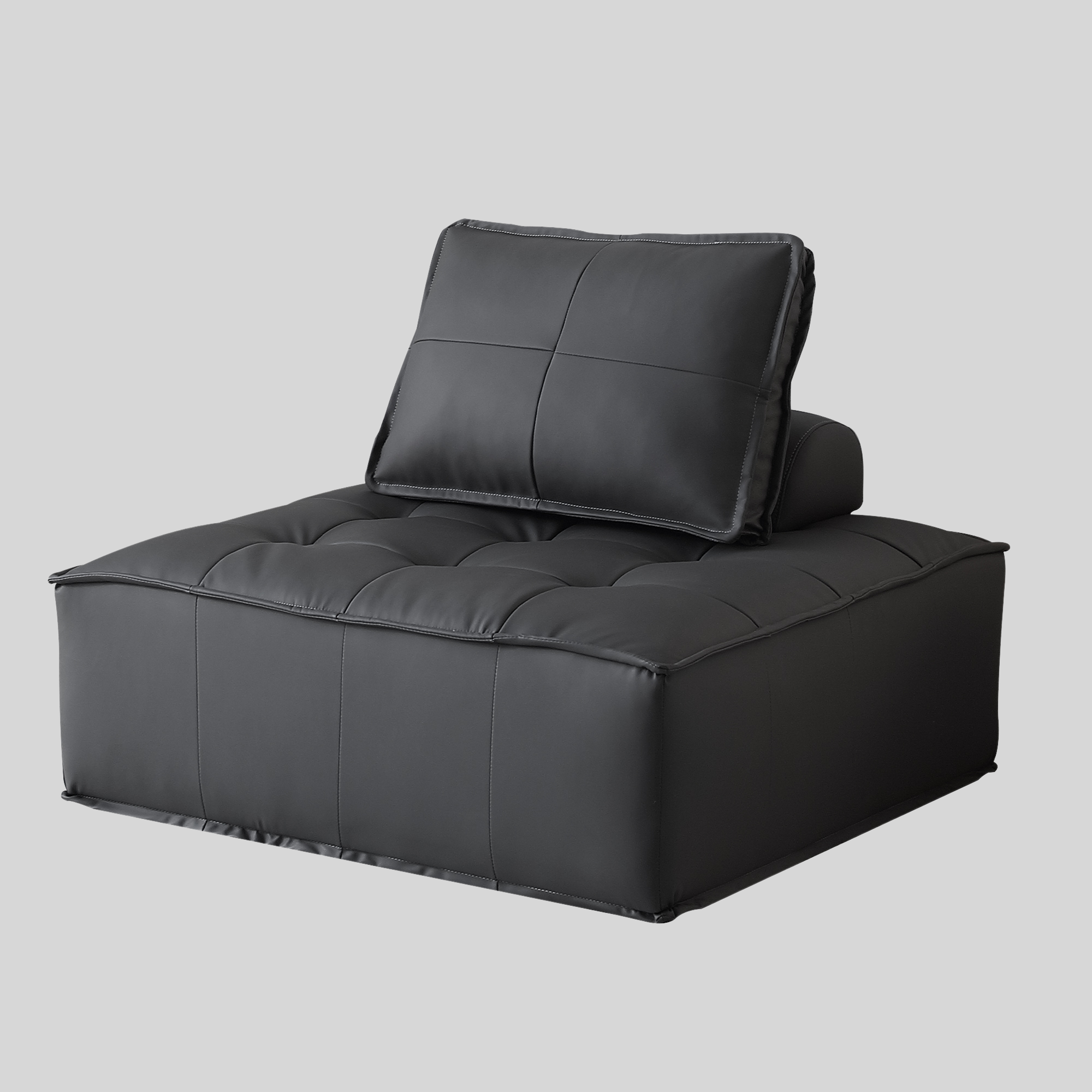 Stava Large Modular Tofu Sofa Black