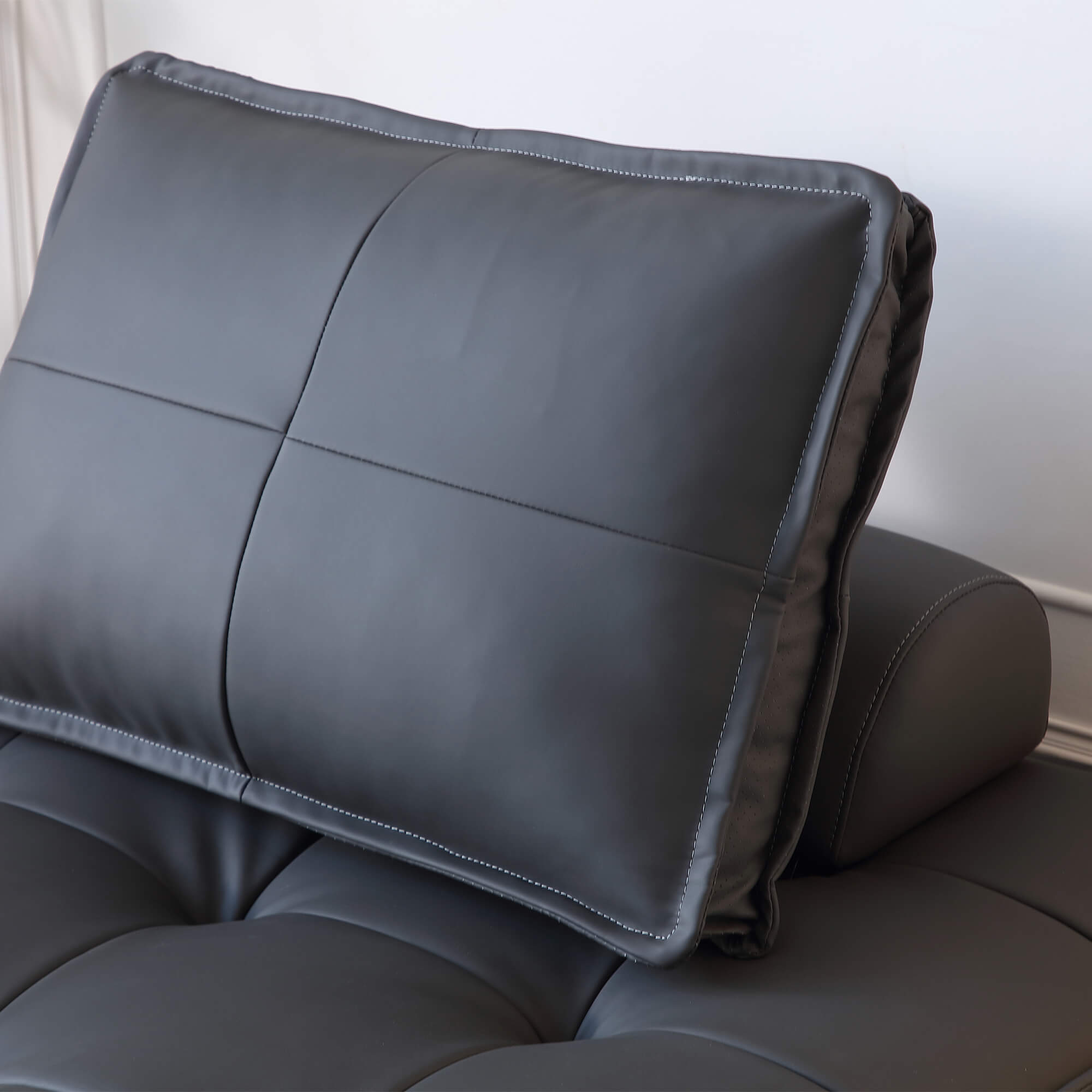 Stava Large Modular Tofu Sofa Black