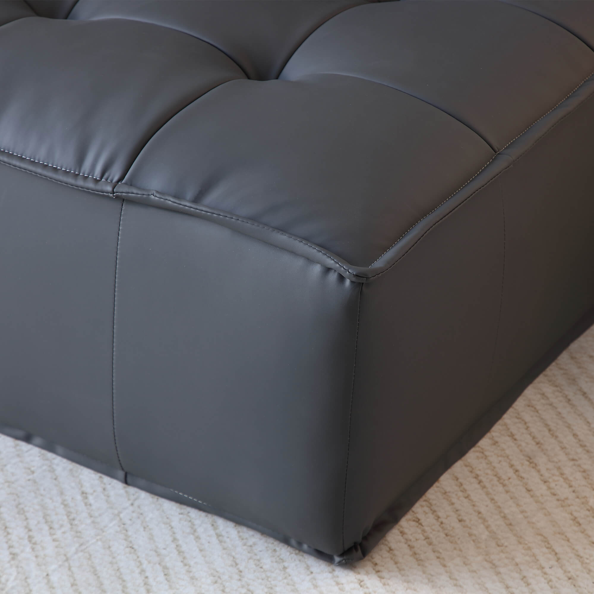 Stava Large Modular Tofu Sofa Black