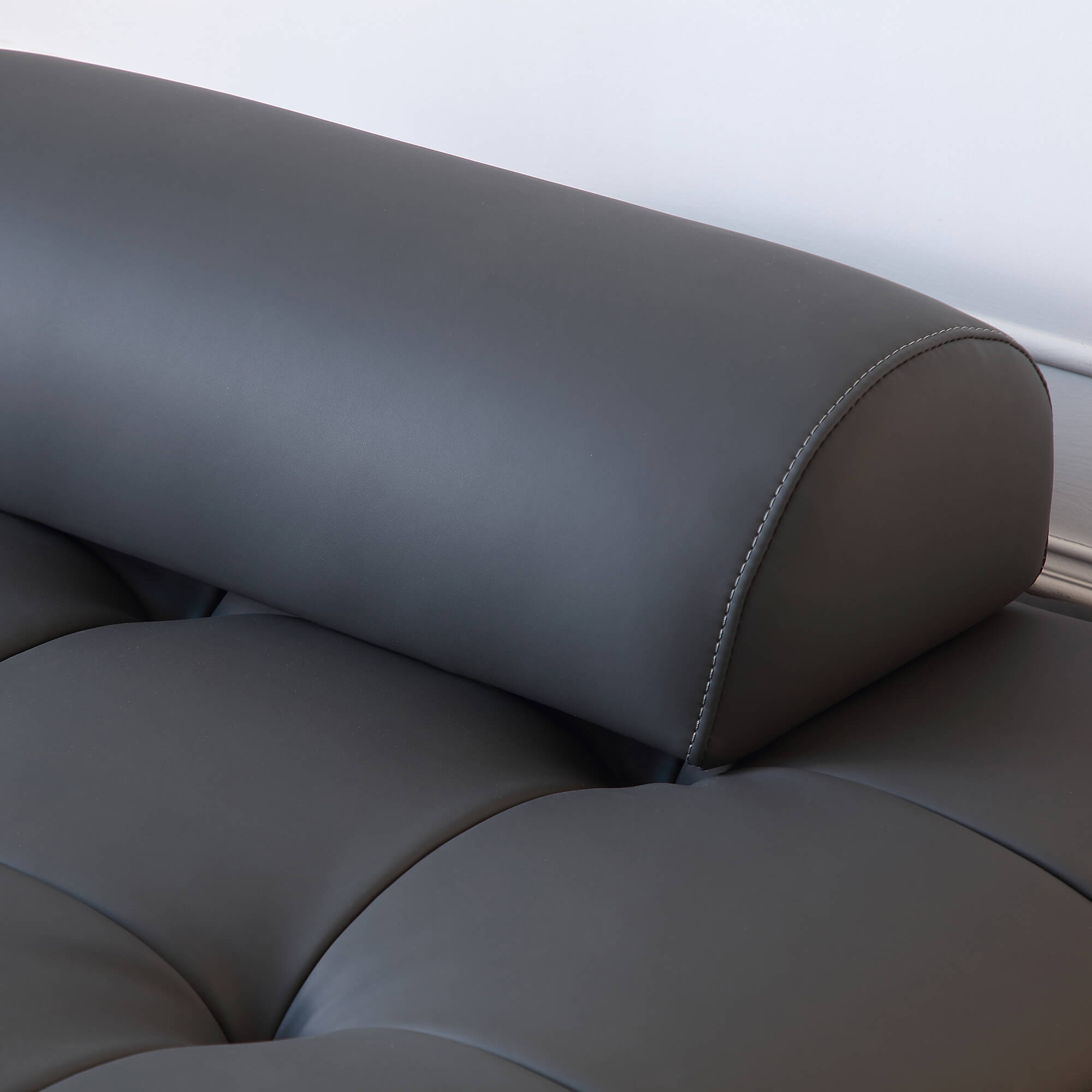 Stava Large Modular Tofu Sofa Black