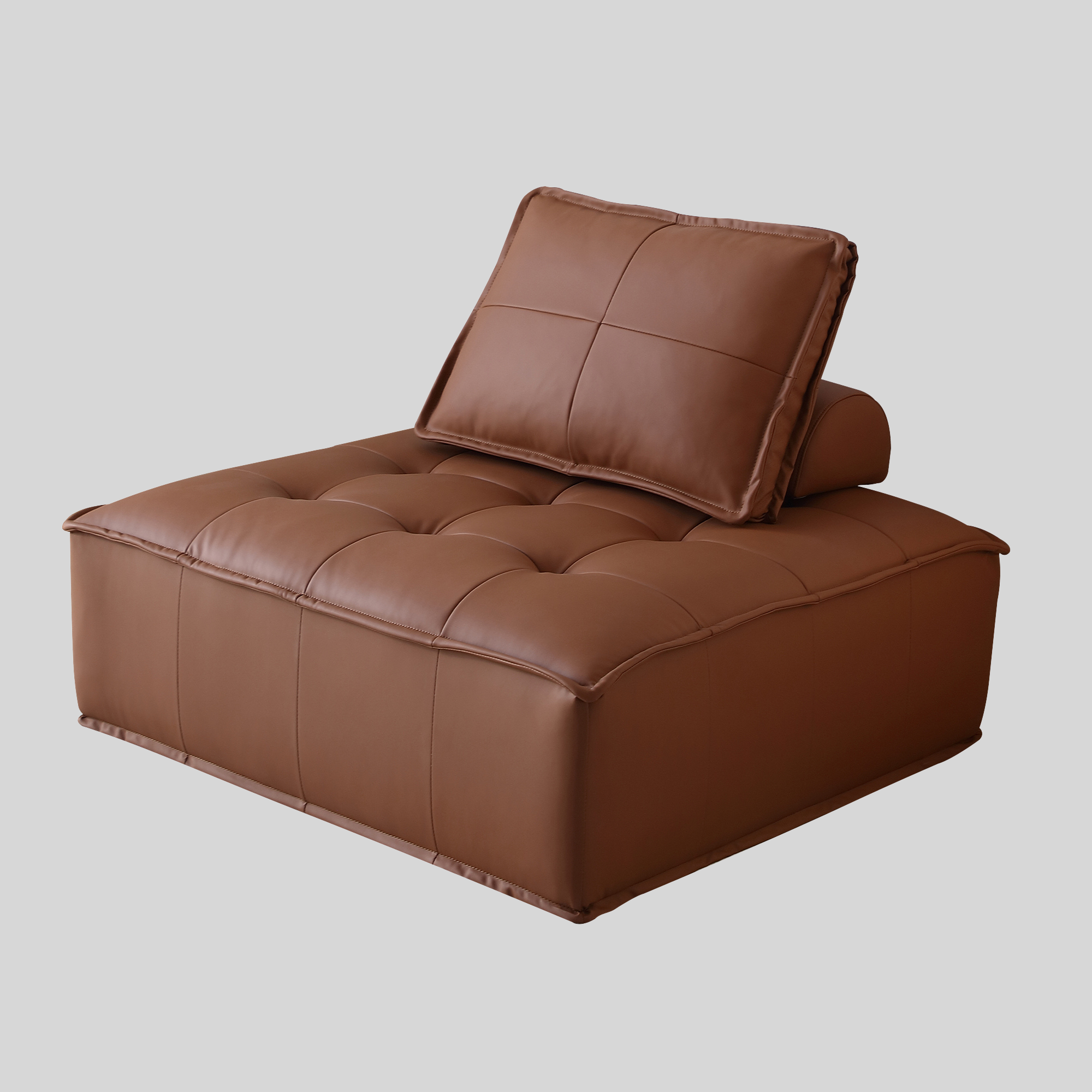 Stava Large Modular Tofu Sofa Brown