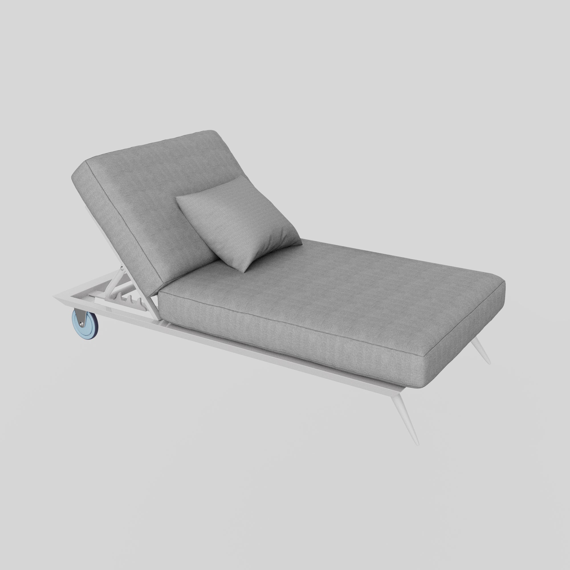 Vasagatan Single Grey Reclining Sun Lounger