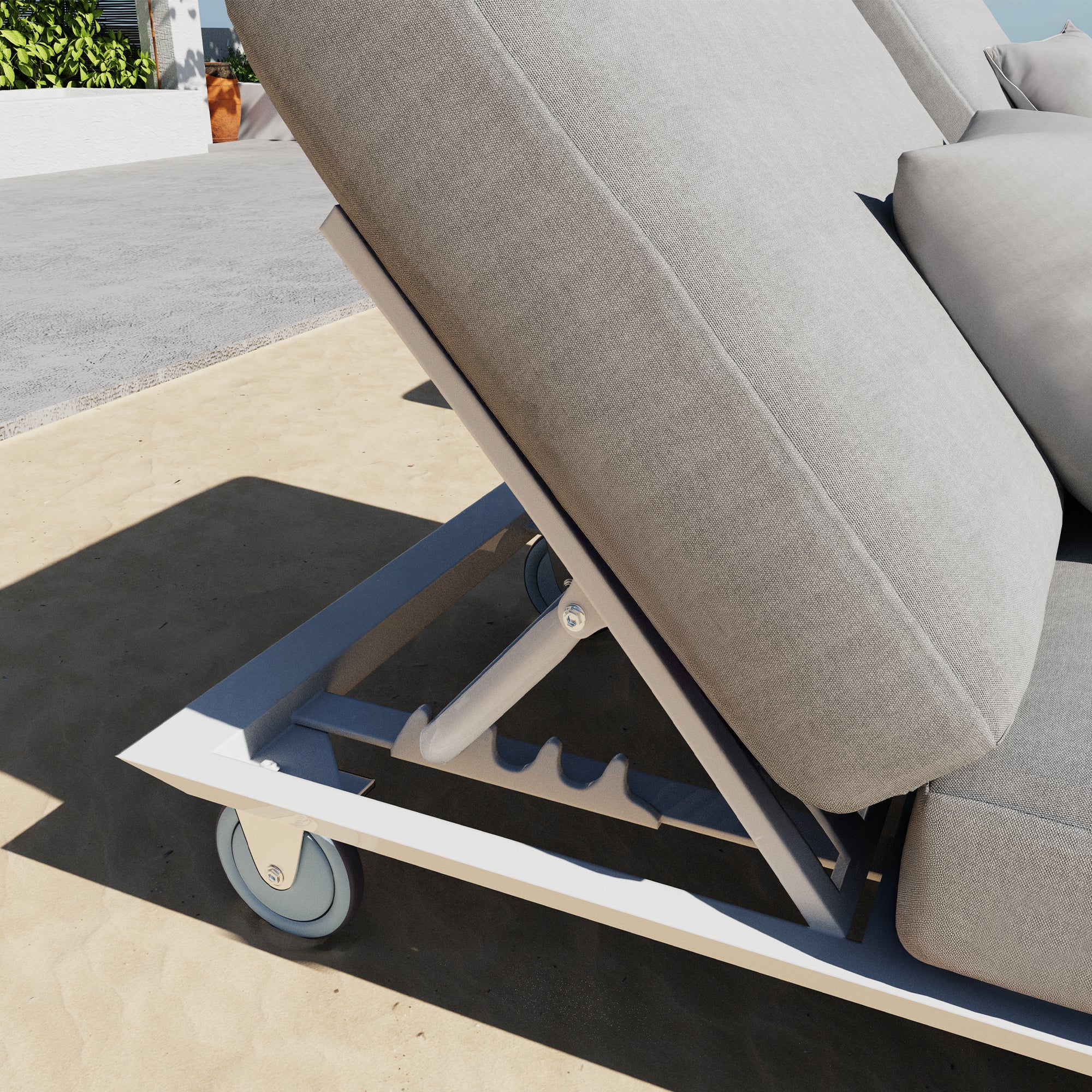 Vasagatan Single Grey Reclining Sun Lounger