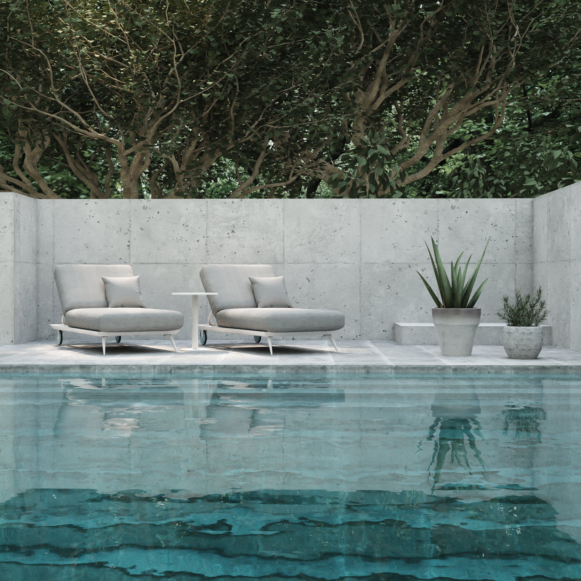 Vasagatan Single Grey Reclining Sun Lounger