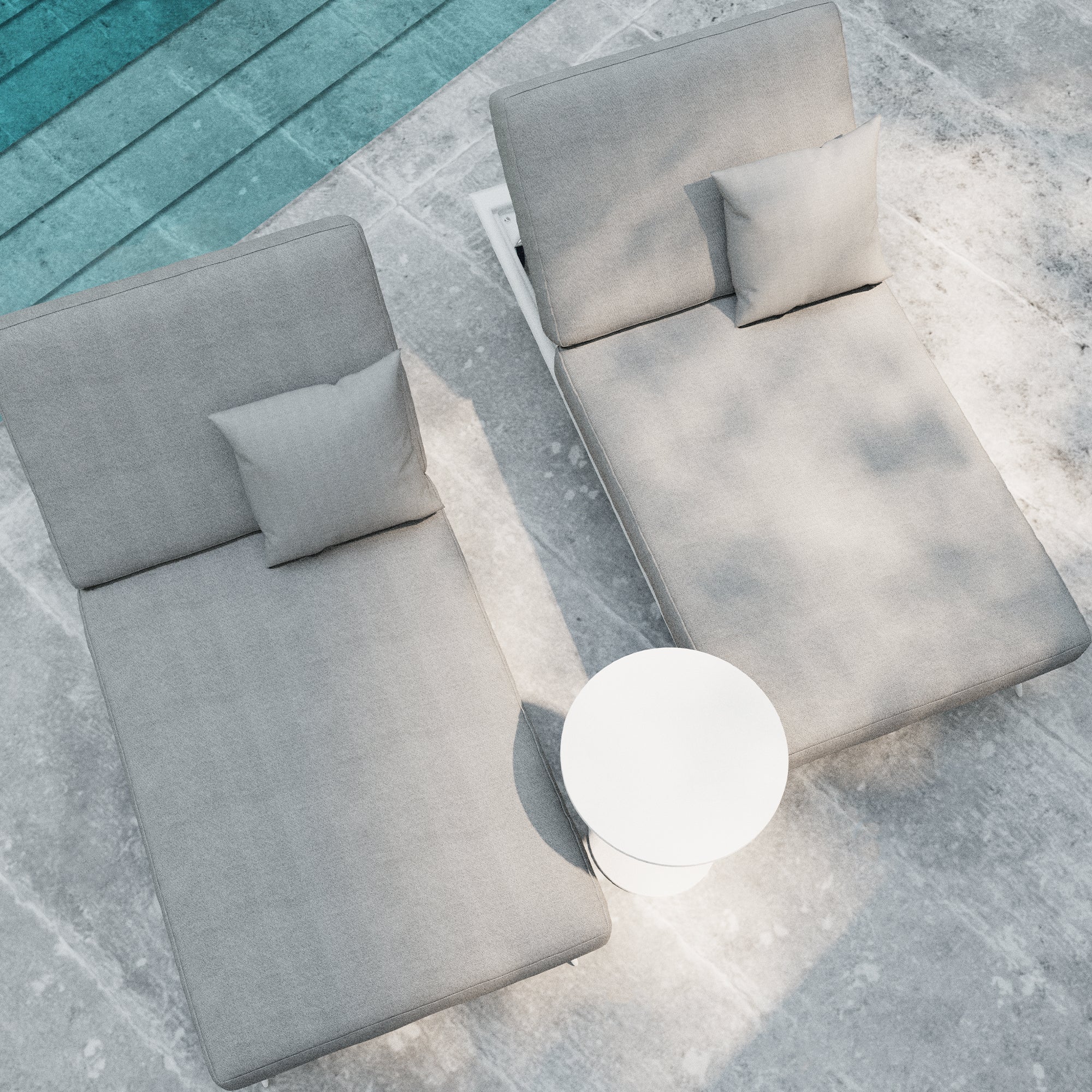 Vasagatan Single Grey Reclining Sun Lounger