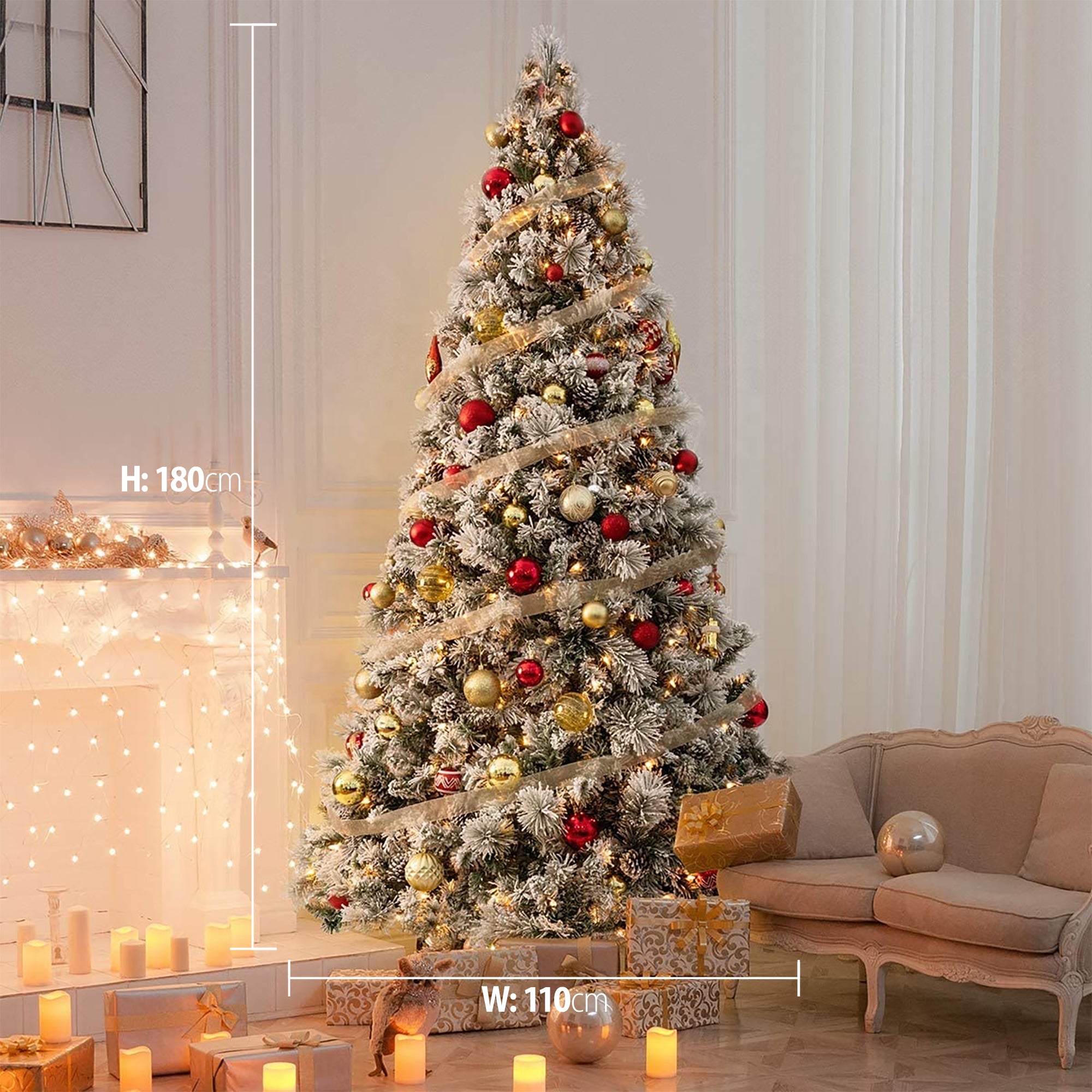 Vitim Snow Flocked LED Christmas Tree 1.8m