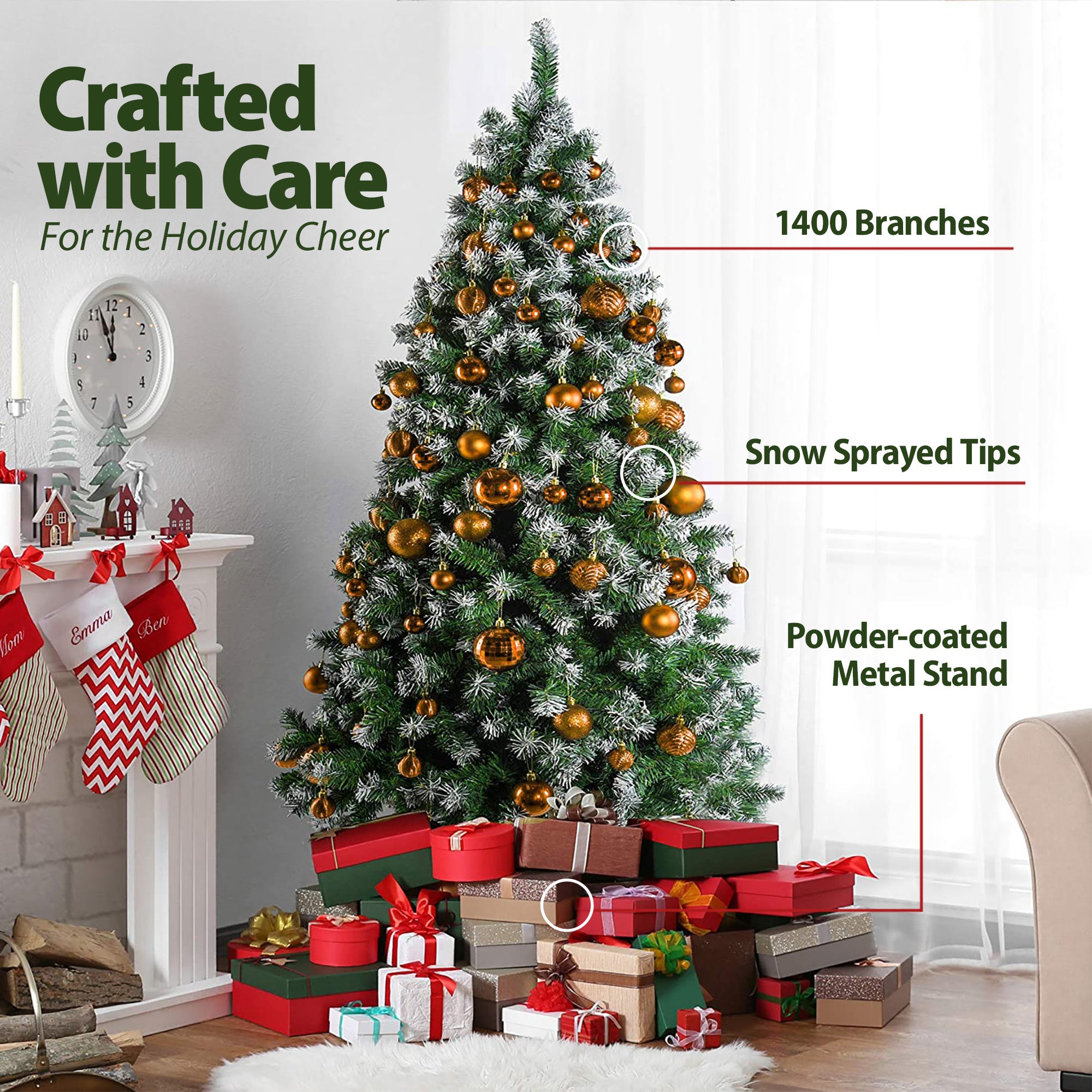 180cm Snowy Tip Christmas Tree