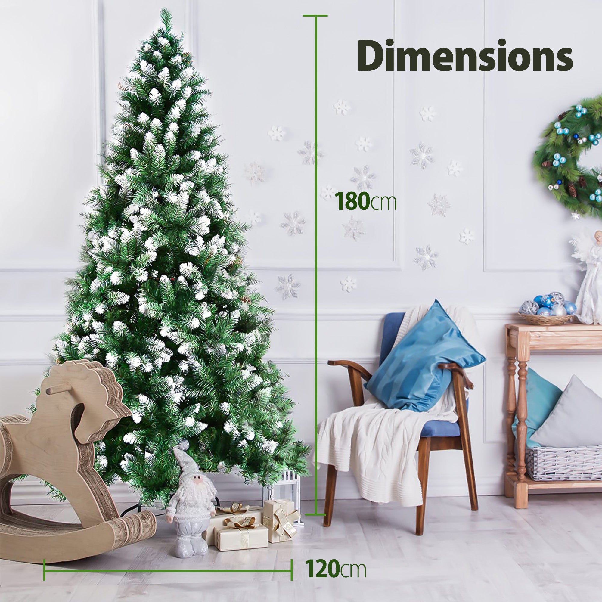 180cm Snowy Tip Christmas Tree