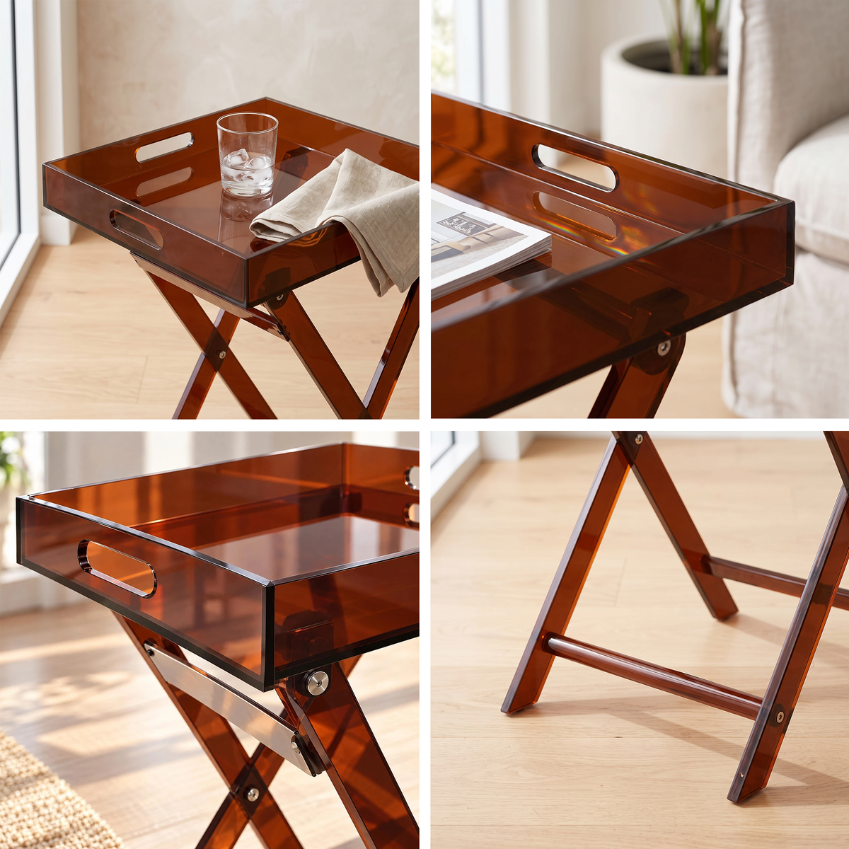 Askim Acrylic Folding Tray Table