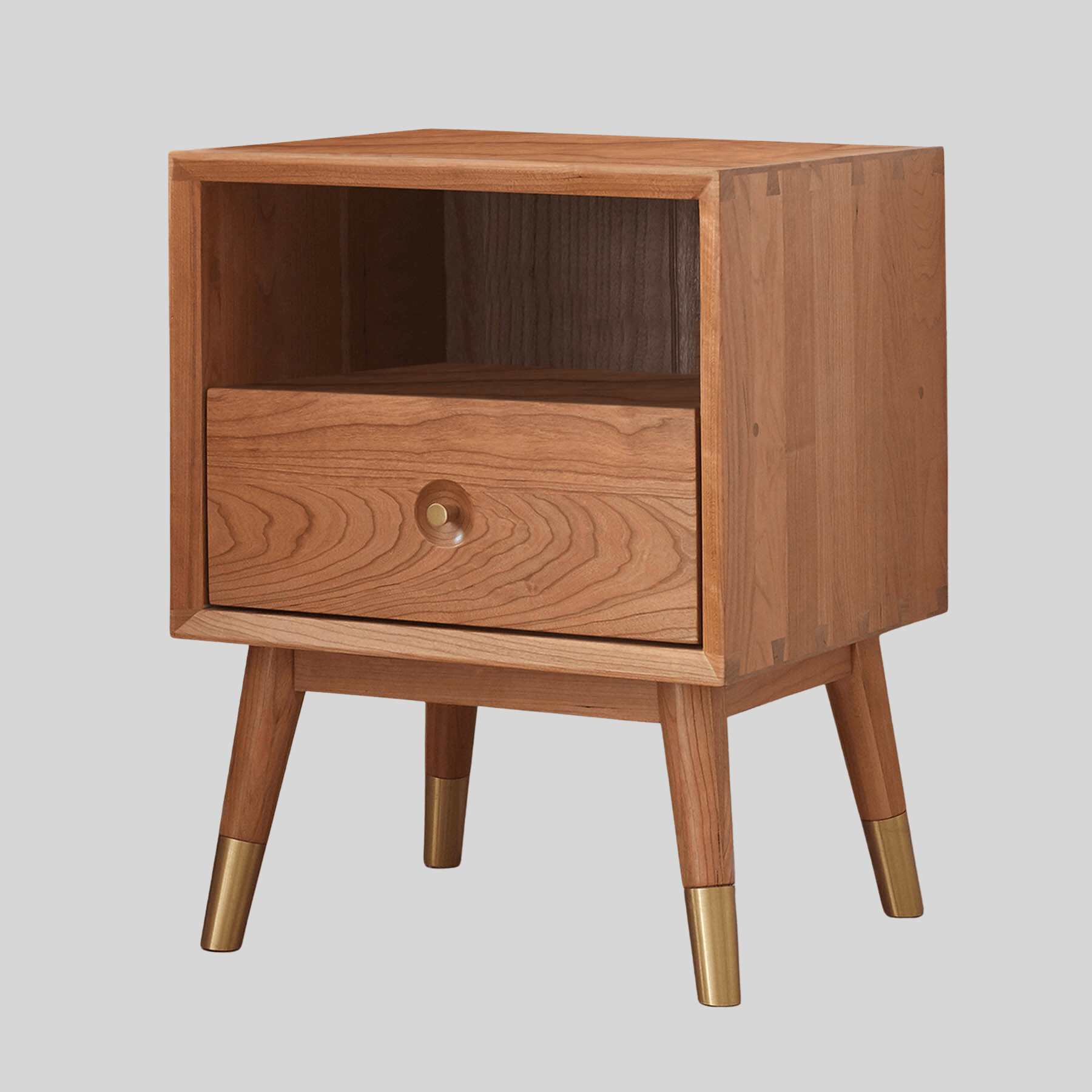 Set of 2 Koge Solid Cherry Wood Bedside Table