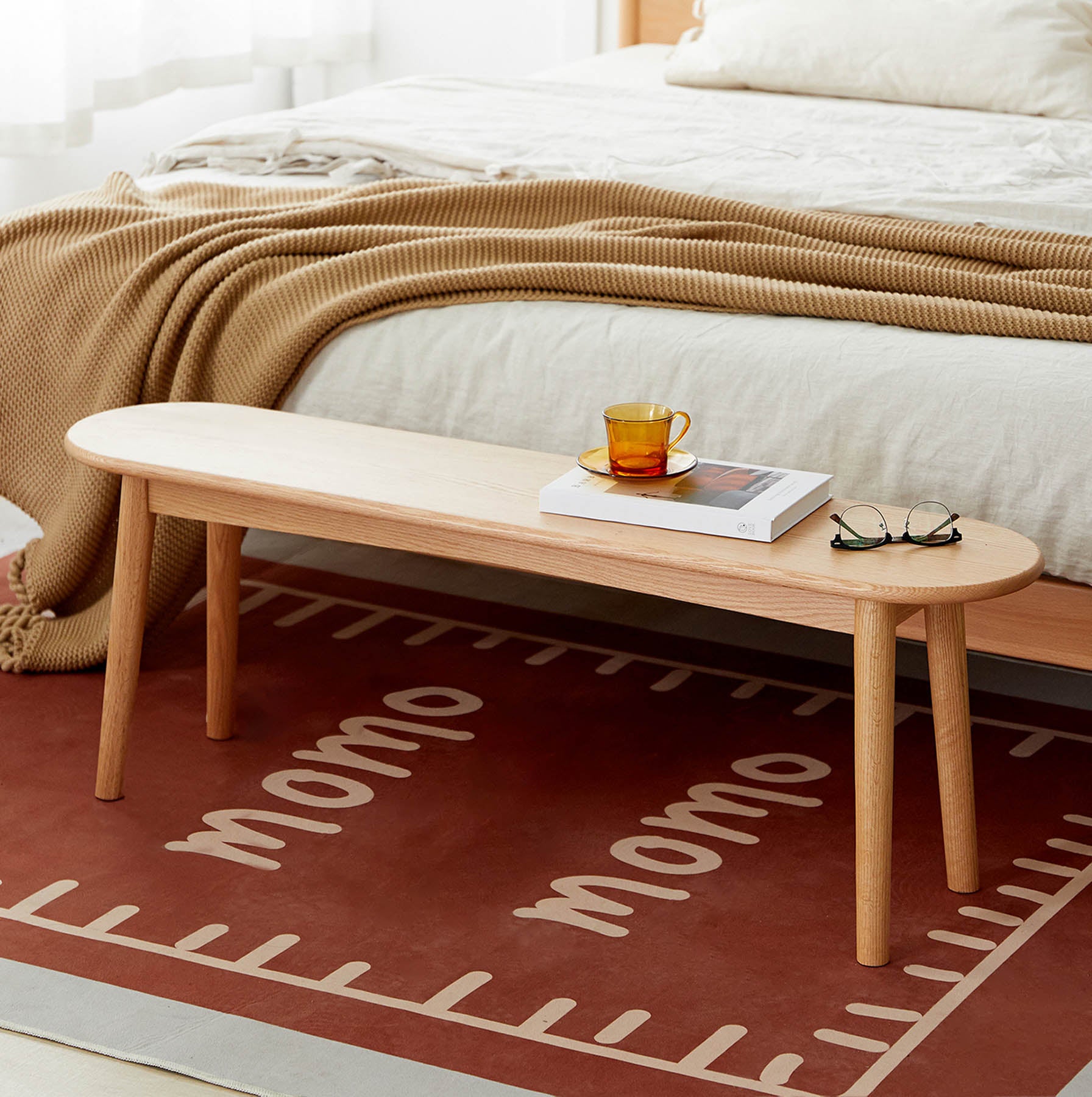 Adelgade Solid Oak Wood Ottoman Bench