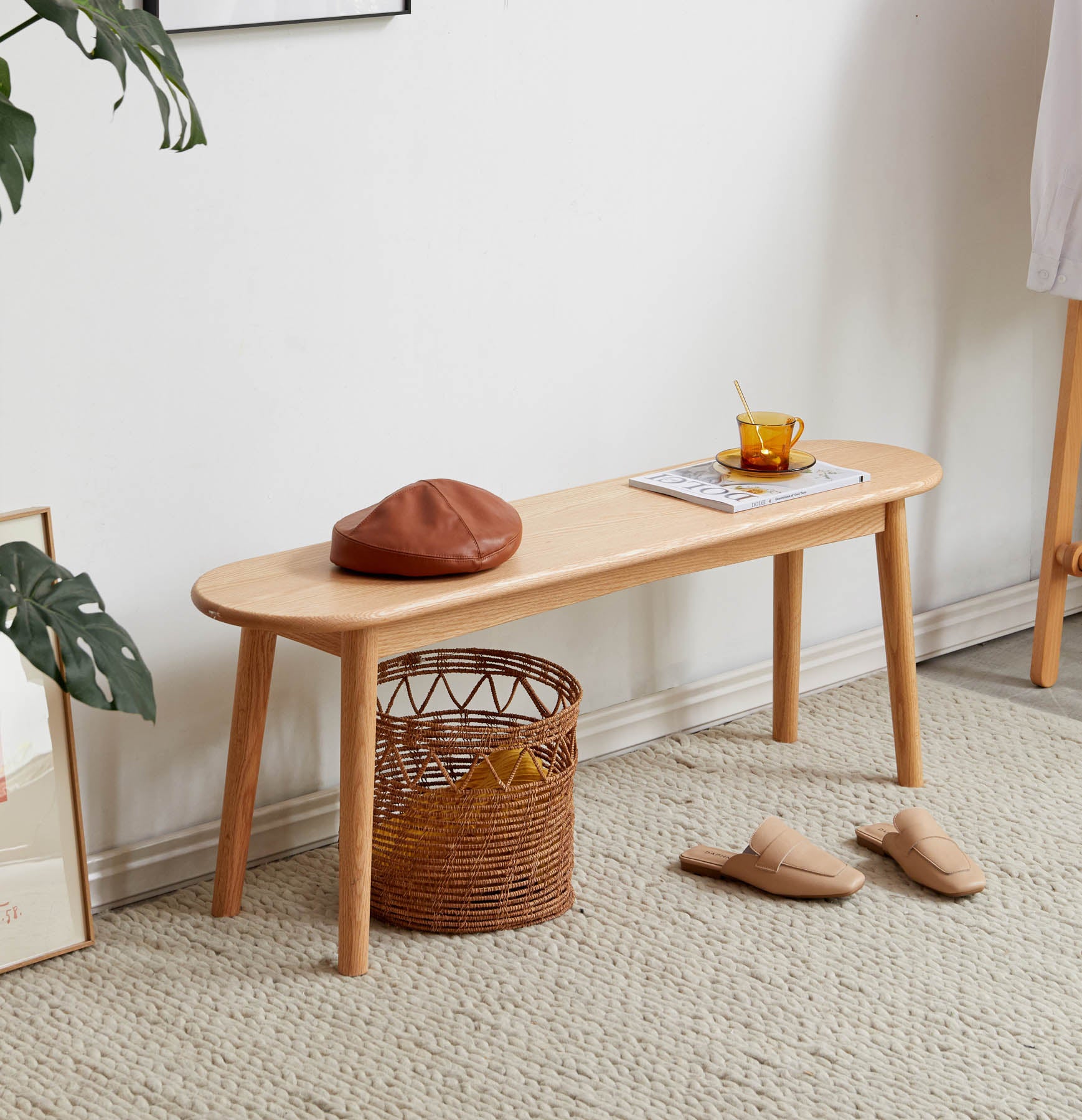 Adelgade Solid Oak Wood Ottoman Bench