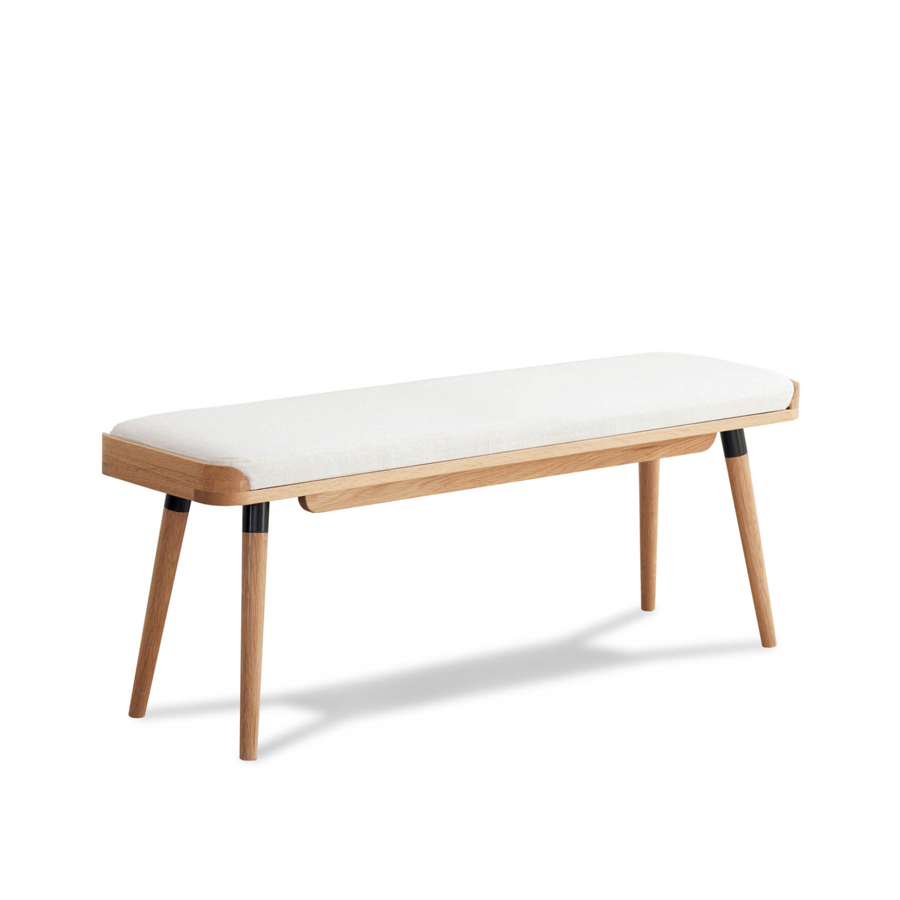 Stranden Solid Oak Upholstered Ottoman Bench