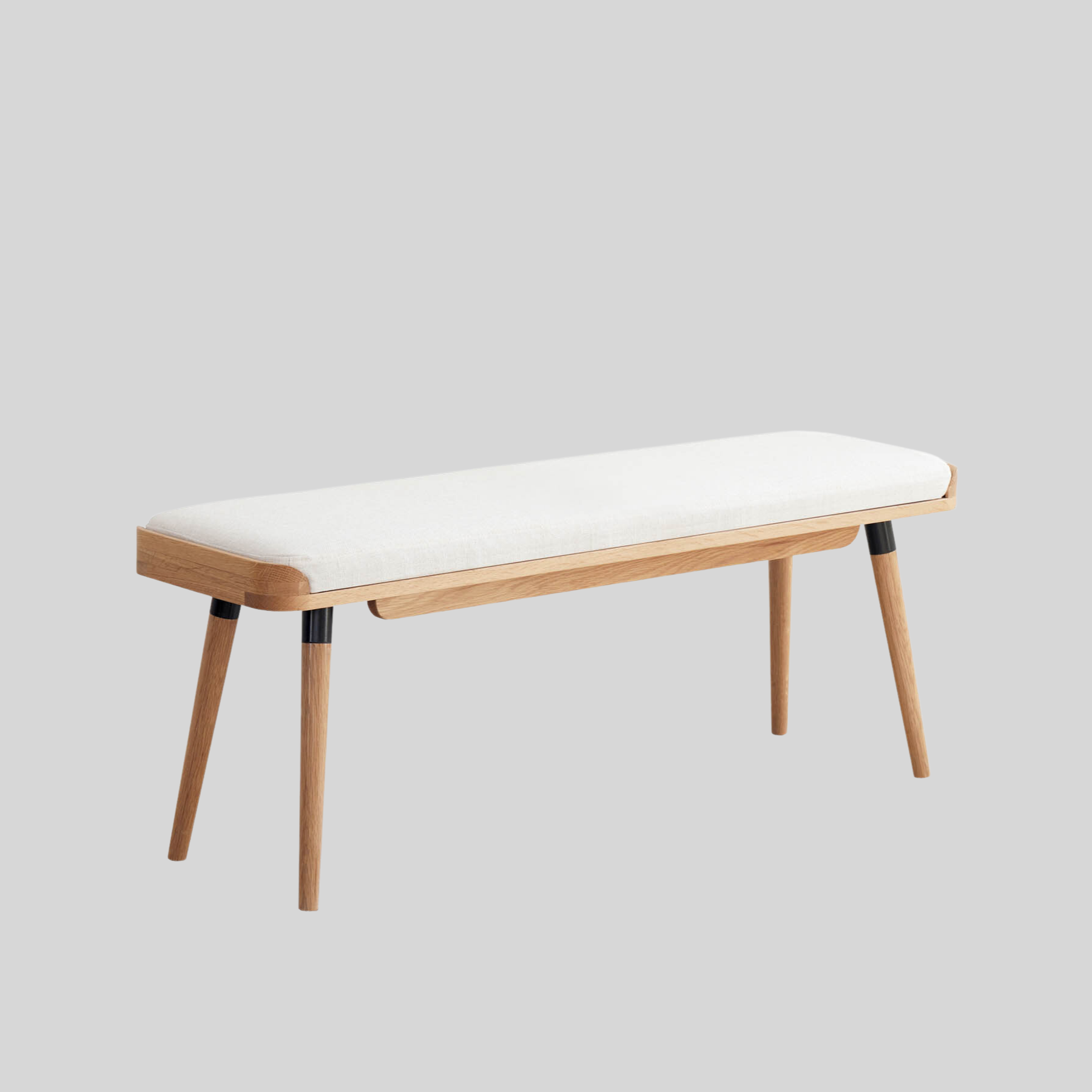 Stranden Solid Oak Upholstered Ottoman Bench