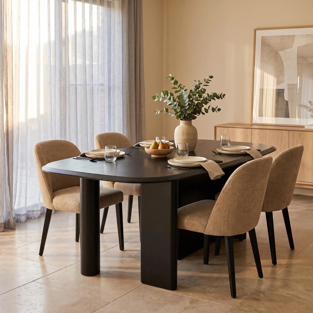 Billund Oak Veneer 4-6 Seater Dining Table