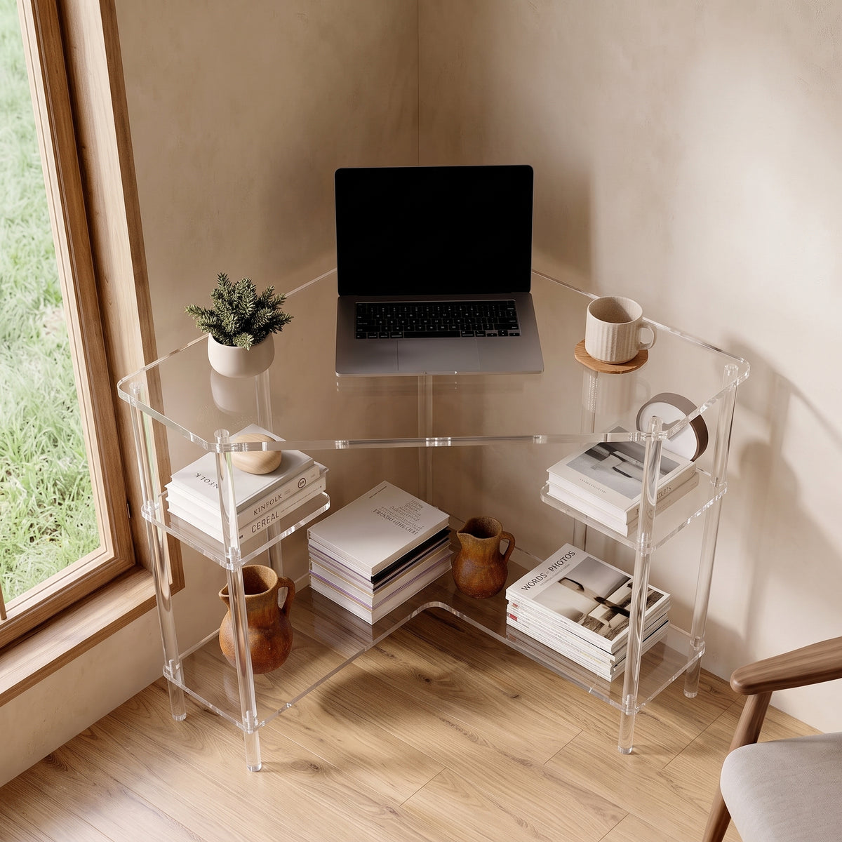 Bogense Acrylic Corner Desk