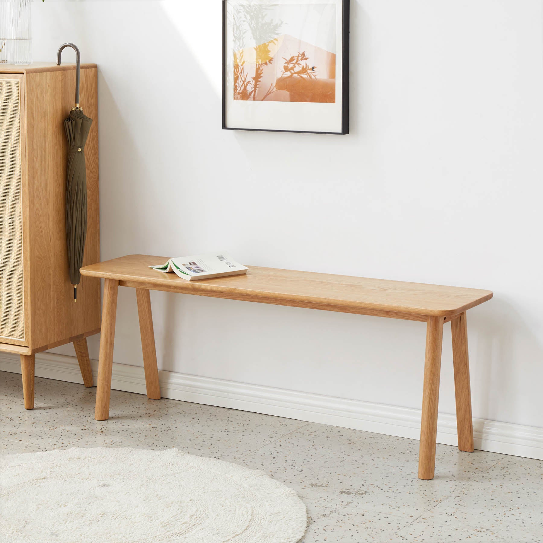 Oster Solid Oak Wood Dining Bench