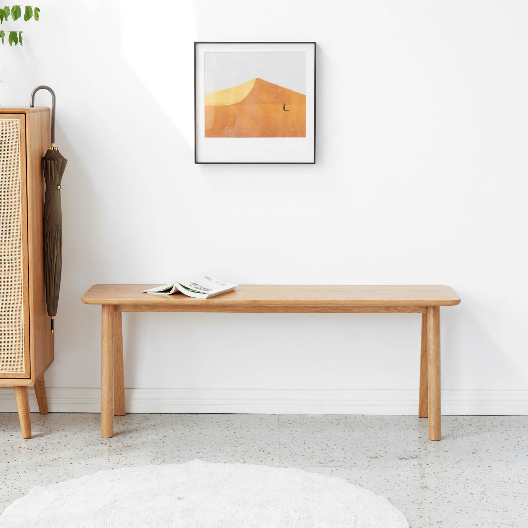 Oster Solid Oak Wood Dining Bench