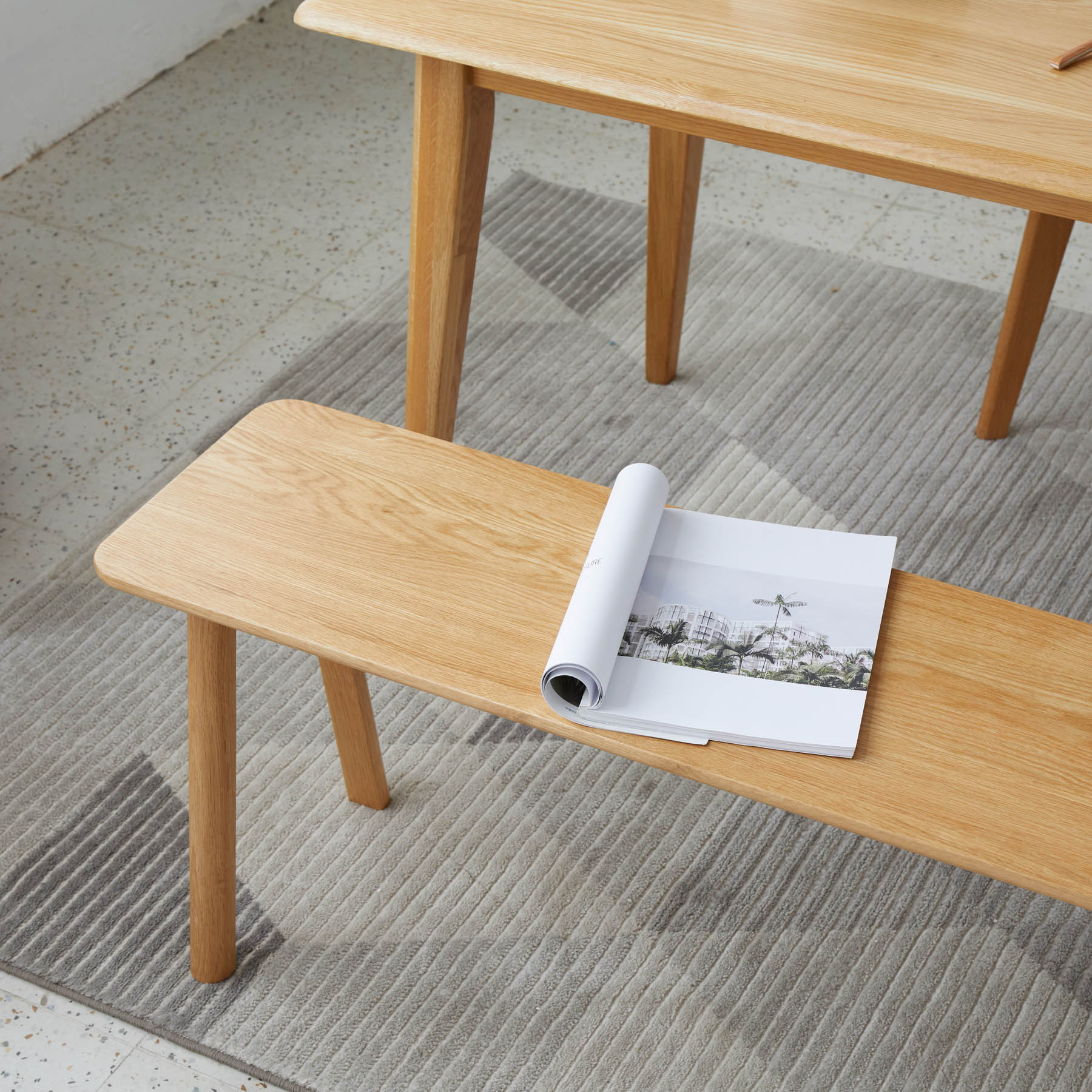 Oster Solid Oak Wood Dining Bench