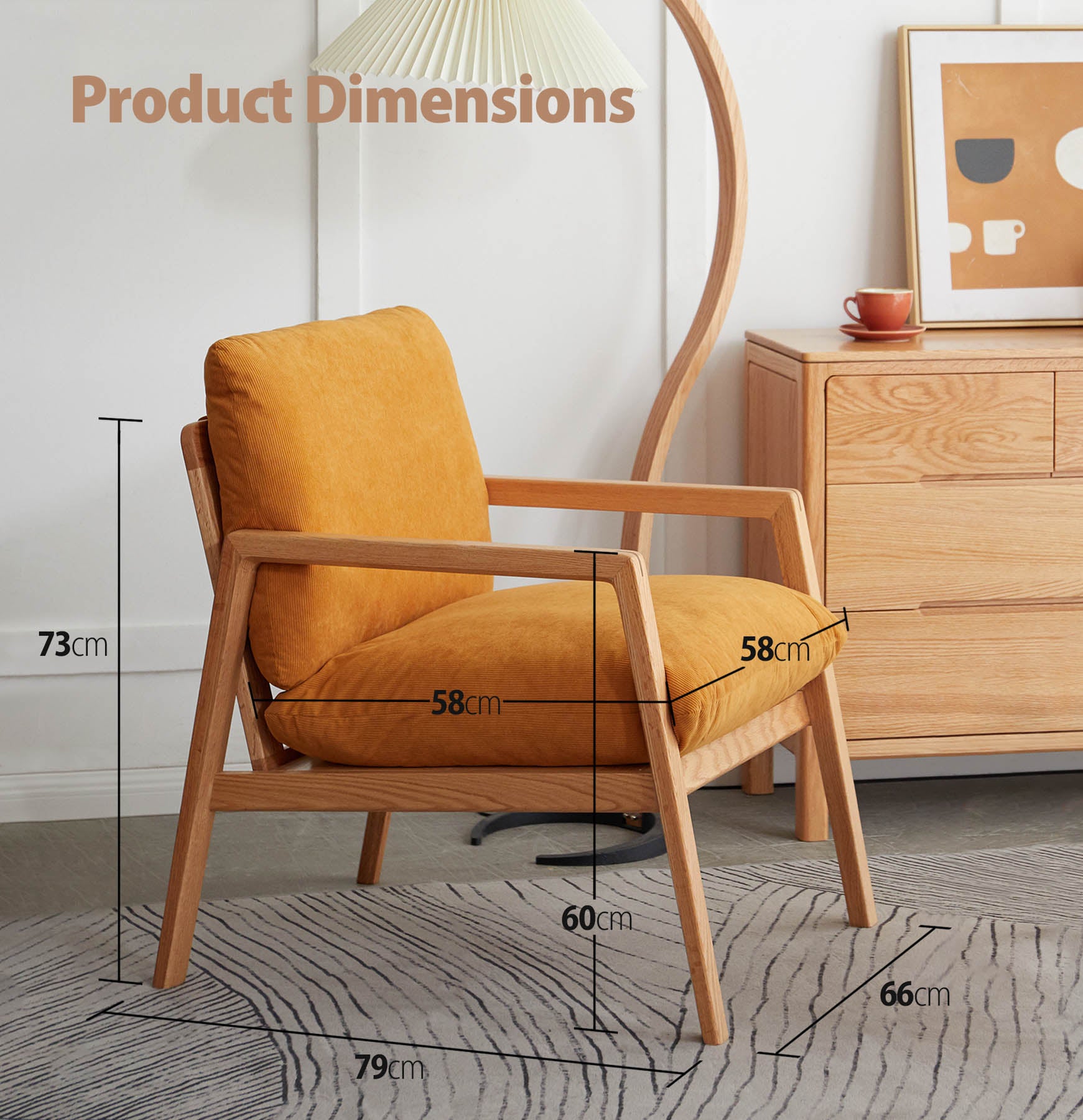 Niane Solid Oak Armchair