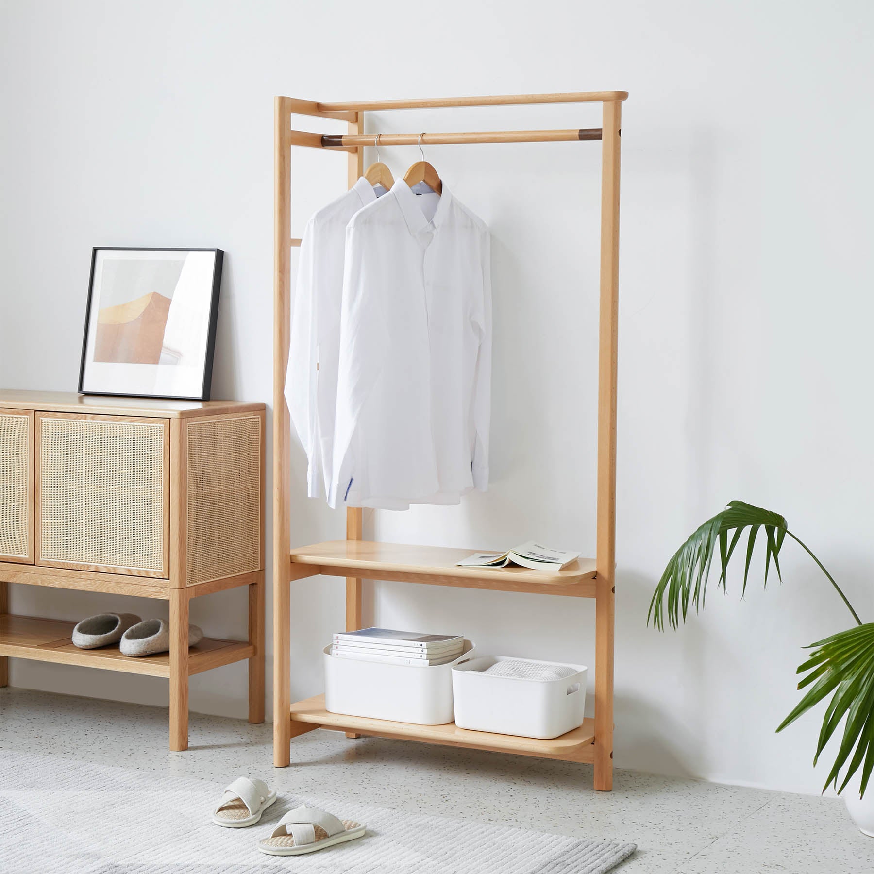 Roskilde 2 Tier Solid Beechwood Clothing Rack