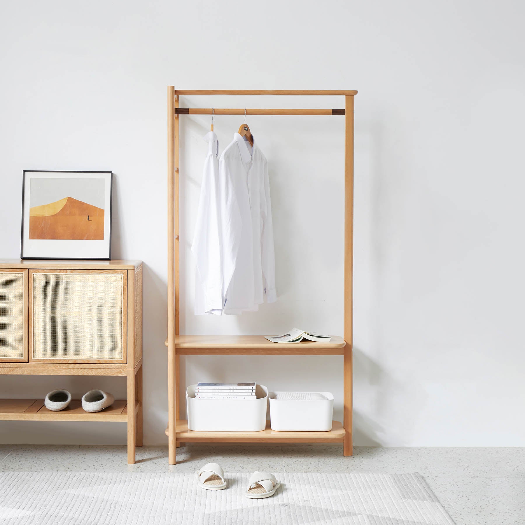 Roskilde 2 Tier Solid Beechwood Clothing Rack