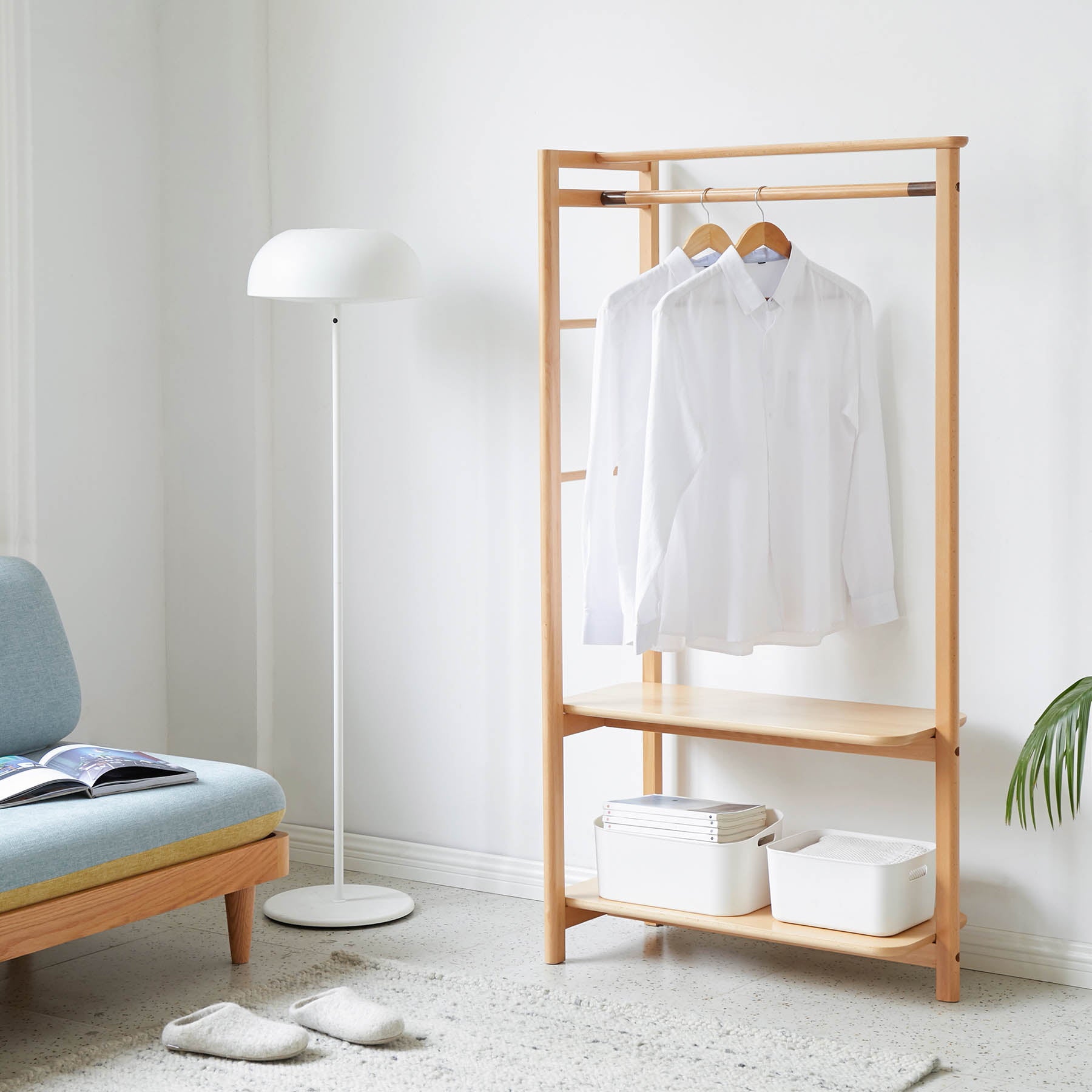 Roskilde 2 Tier Solid Beechwood Clothing Rack