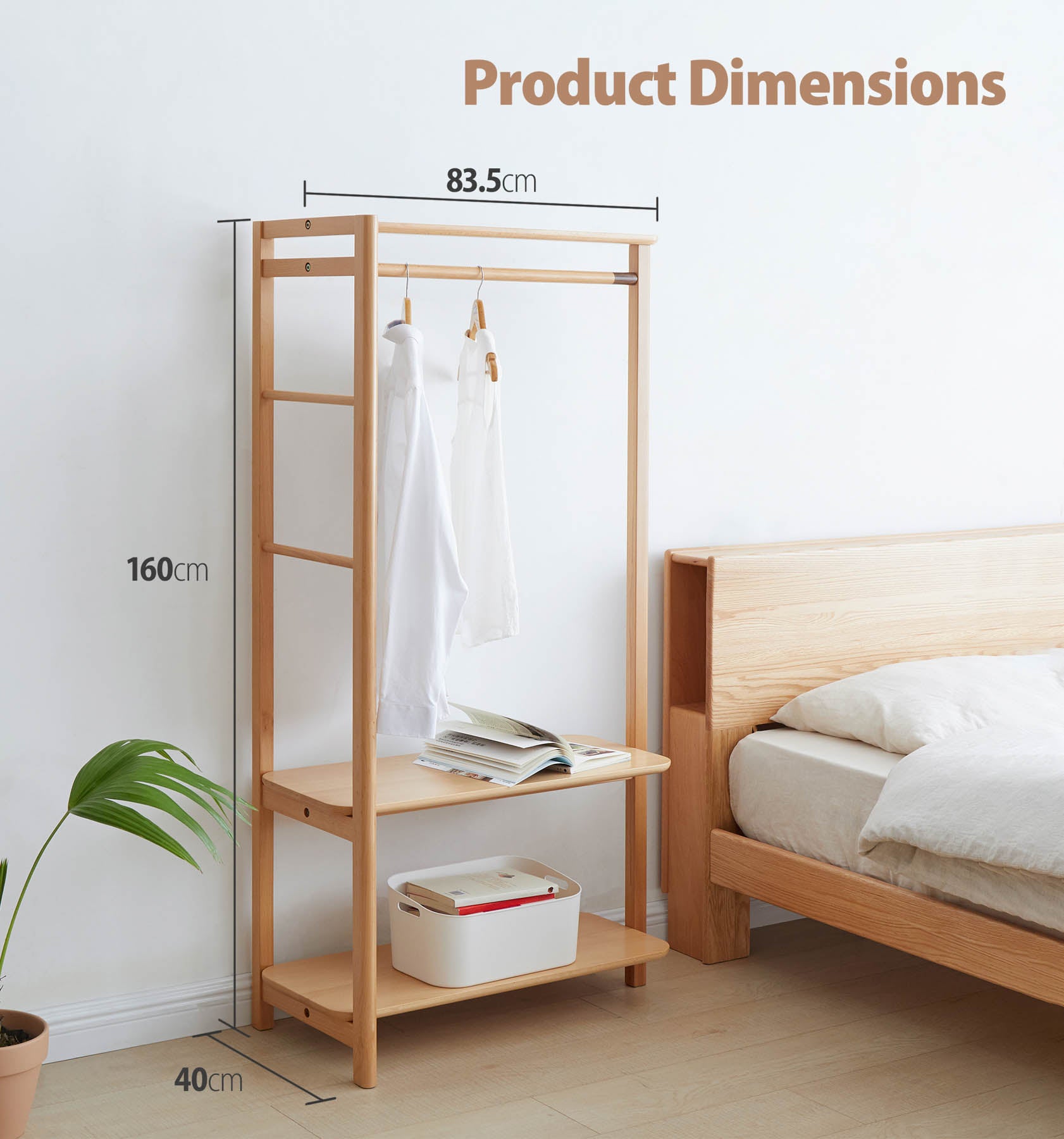 Roskilde 2 Tier Solid Beechwood Clothing Rack