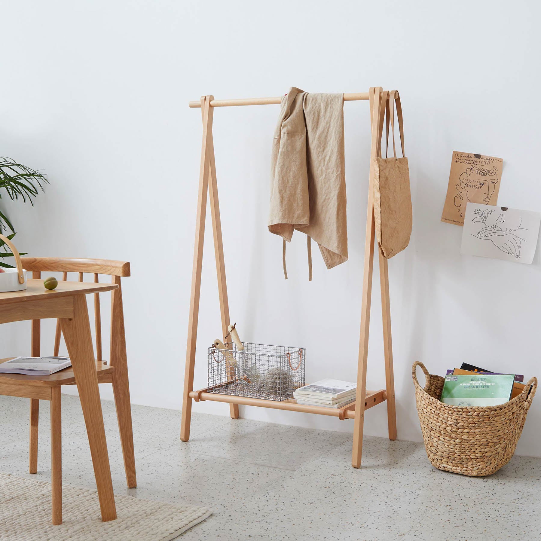Baros Solid Beech Wood Clothing Rack