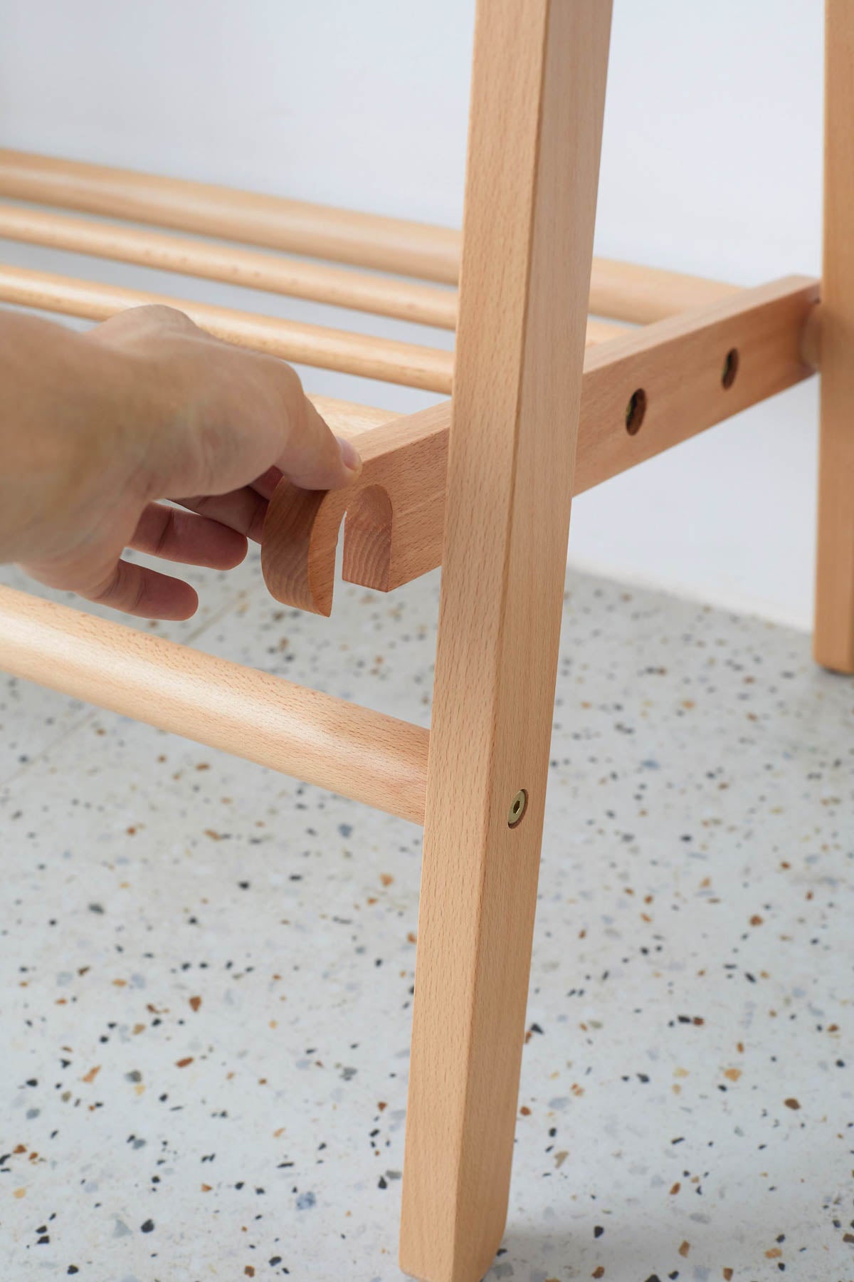 Baros Solid Beech Wood Clothing Rack