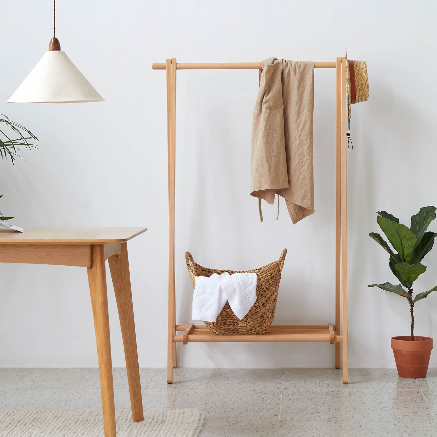 Baros Solid Beech Wood Clothing Rack