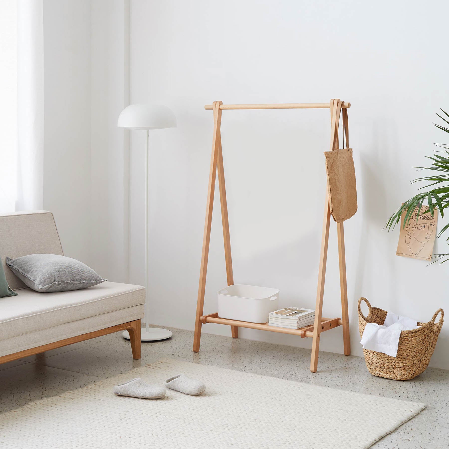 Baros Solid Beech Wood Clothing Rack